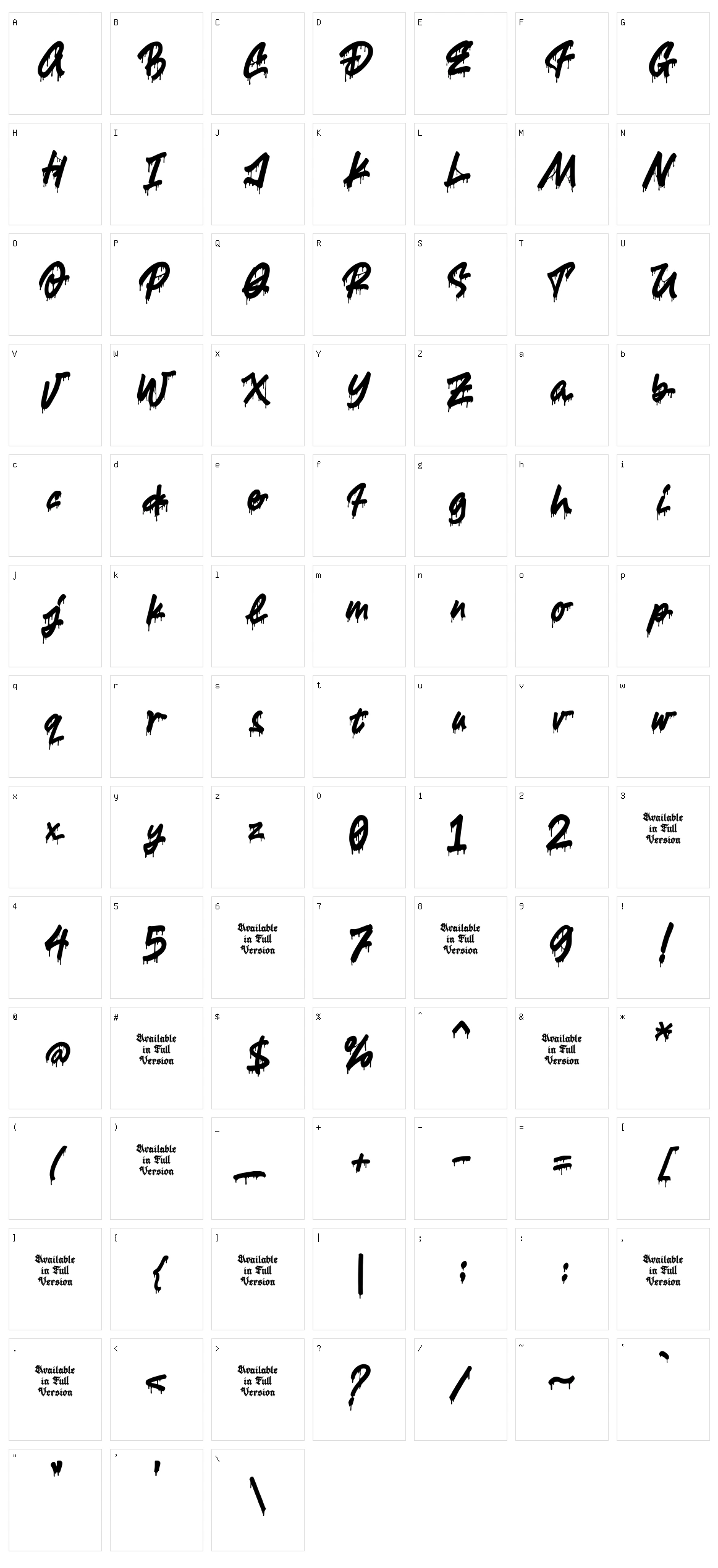 Slimy Drool Character Set