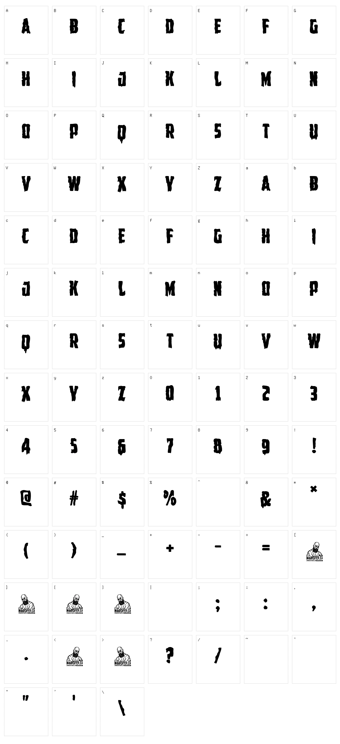Spanish Capitan Character Set