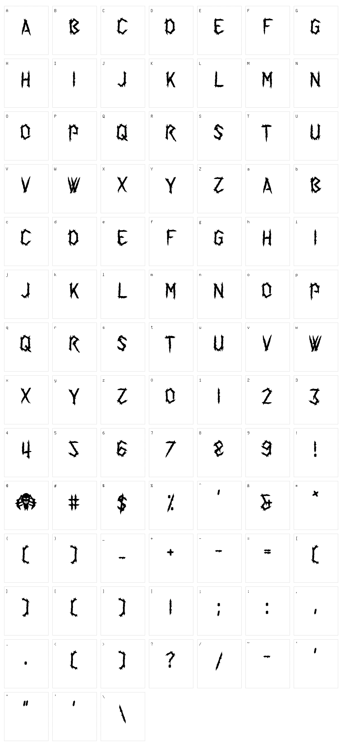 Spider Talent Character Set