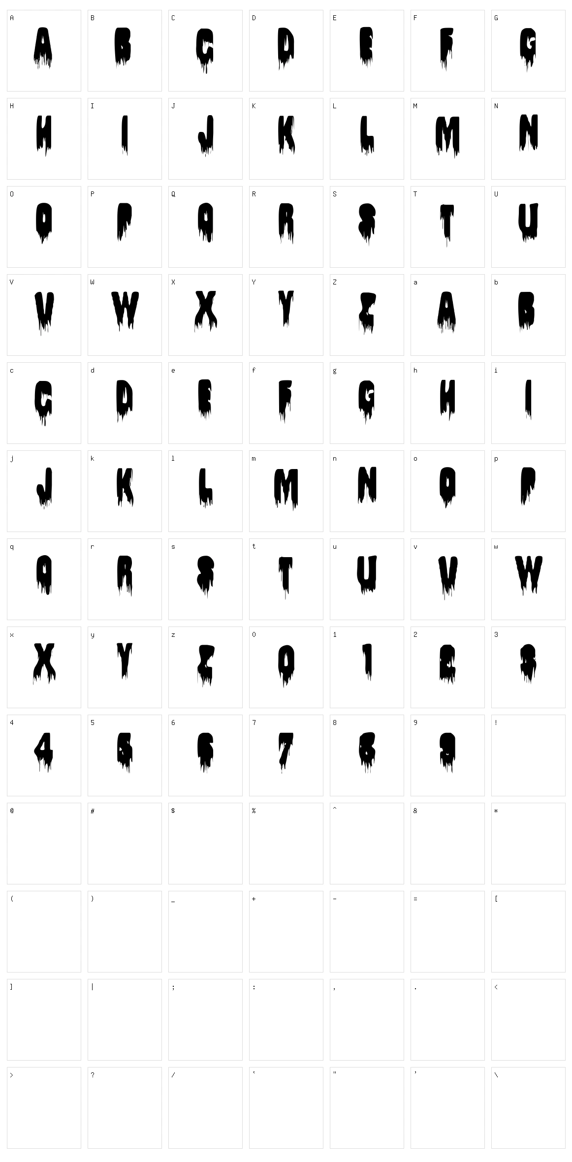 Splywaj Character Set