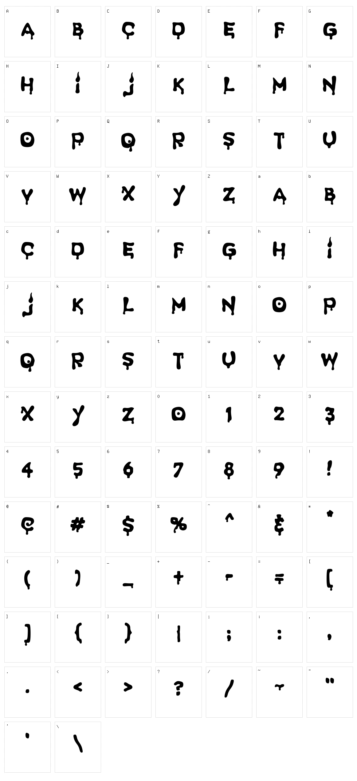 Spooky Light Character Set