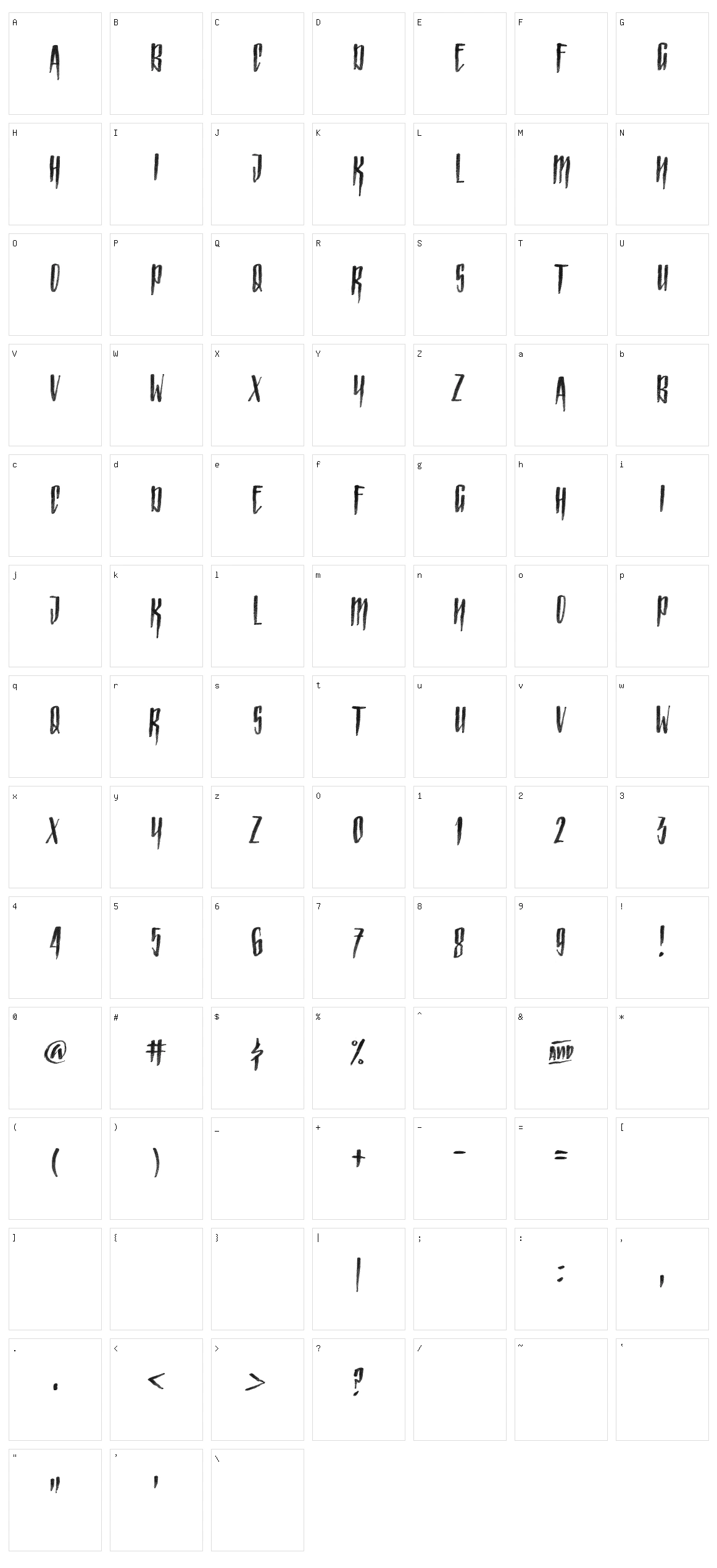 Strained Character Set