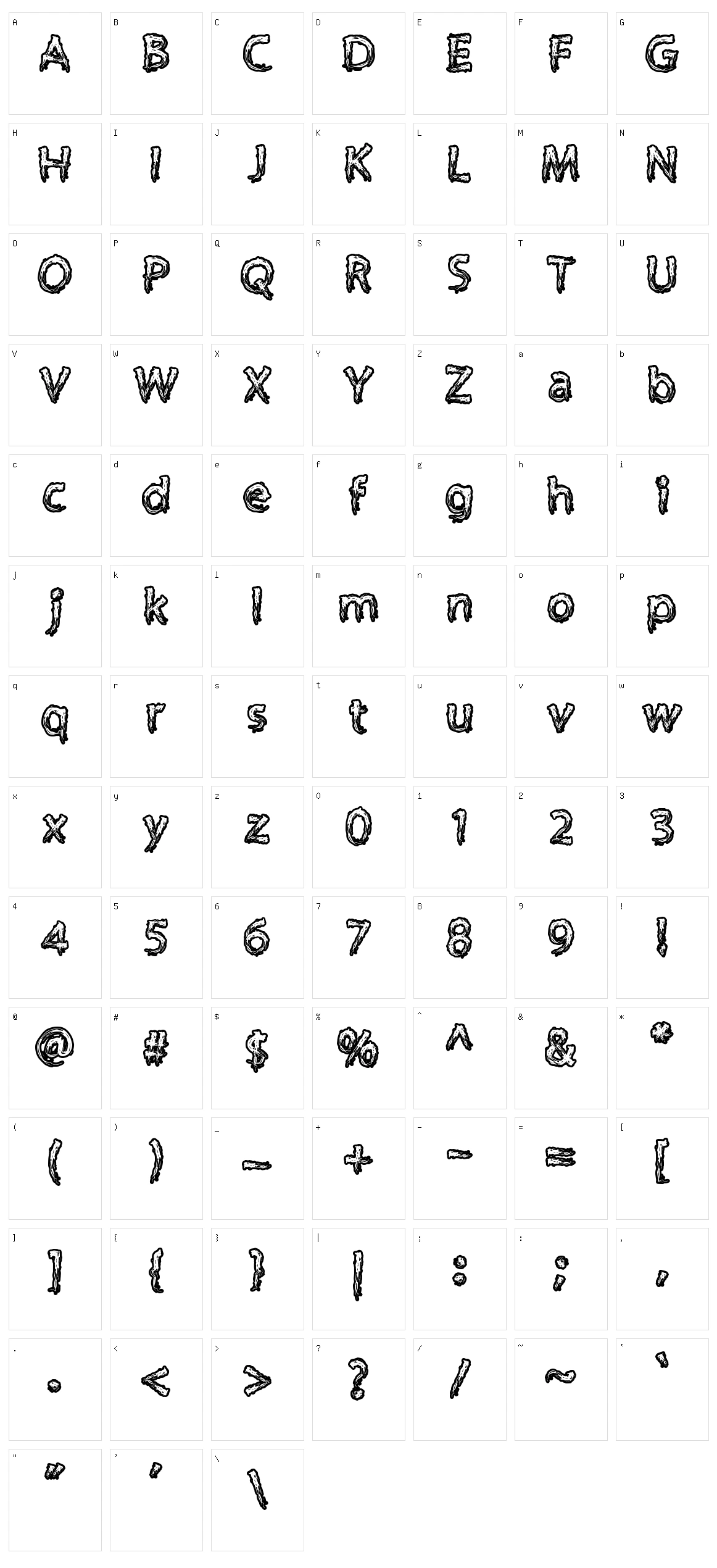 Supercreep Character Set
