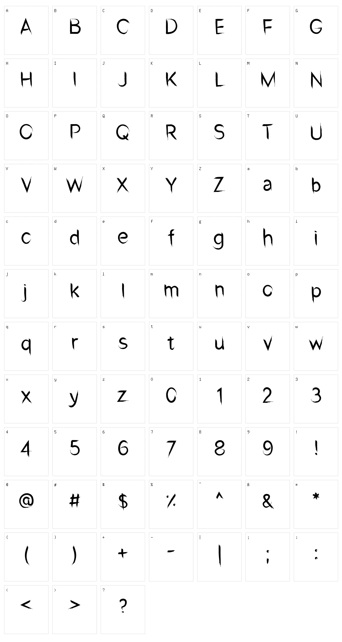 Sxuidz Character Set