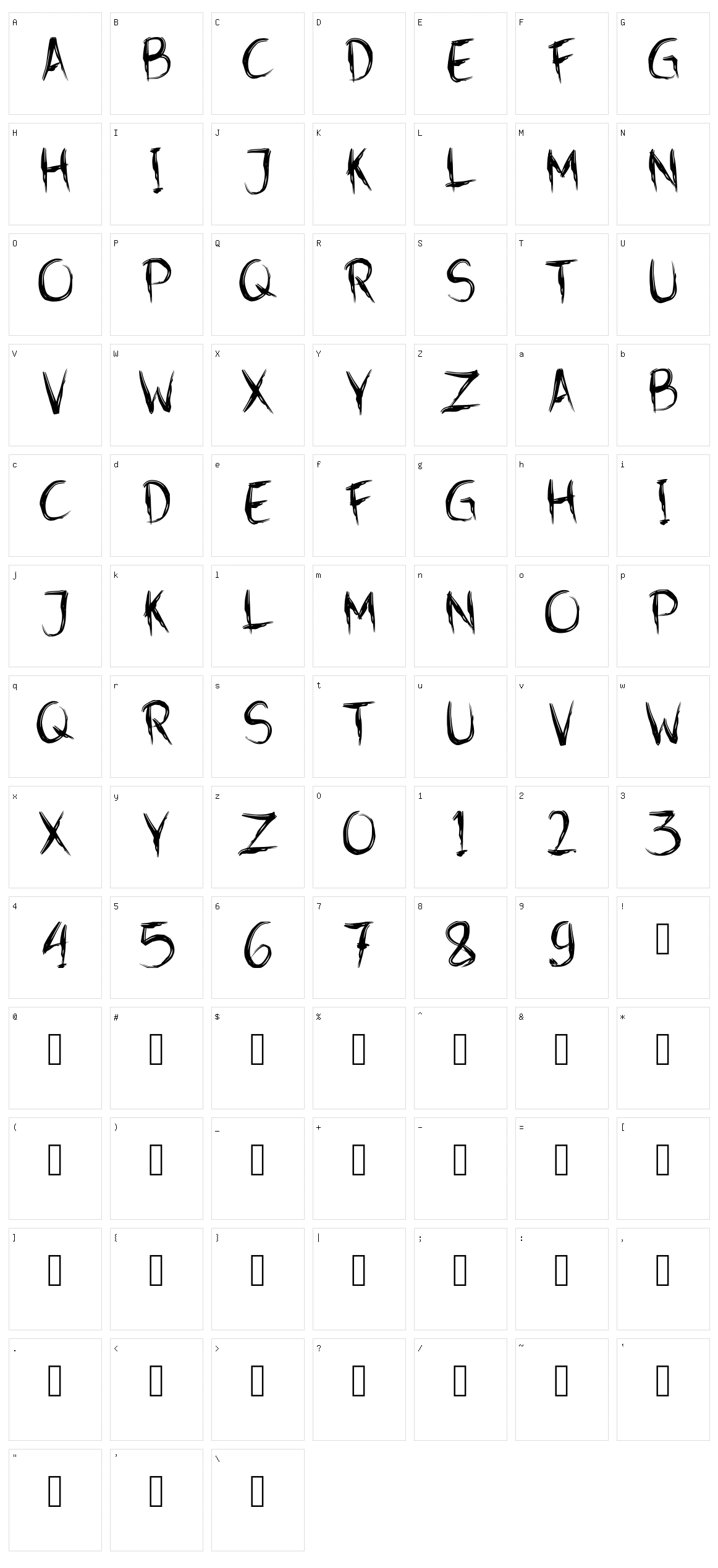 Syaiton Character Set