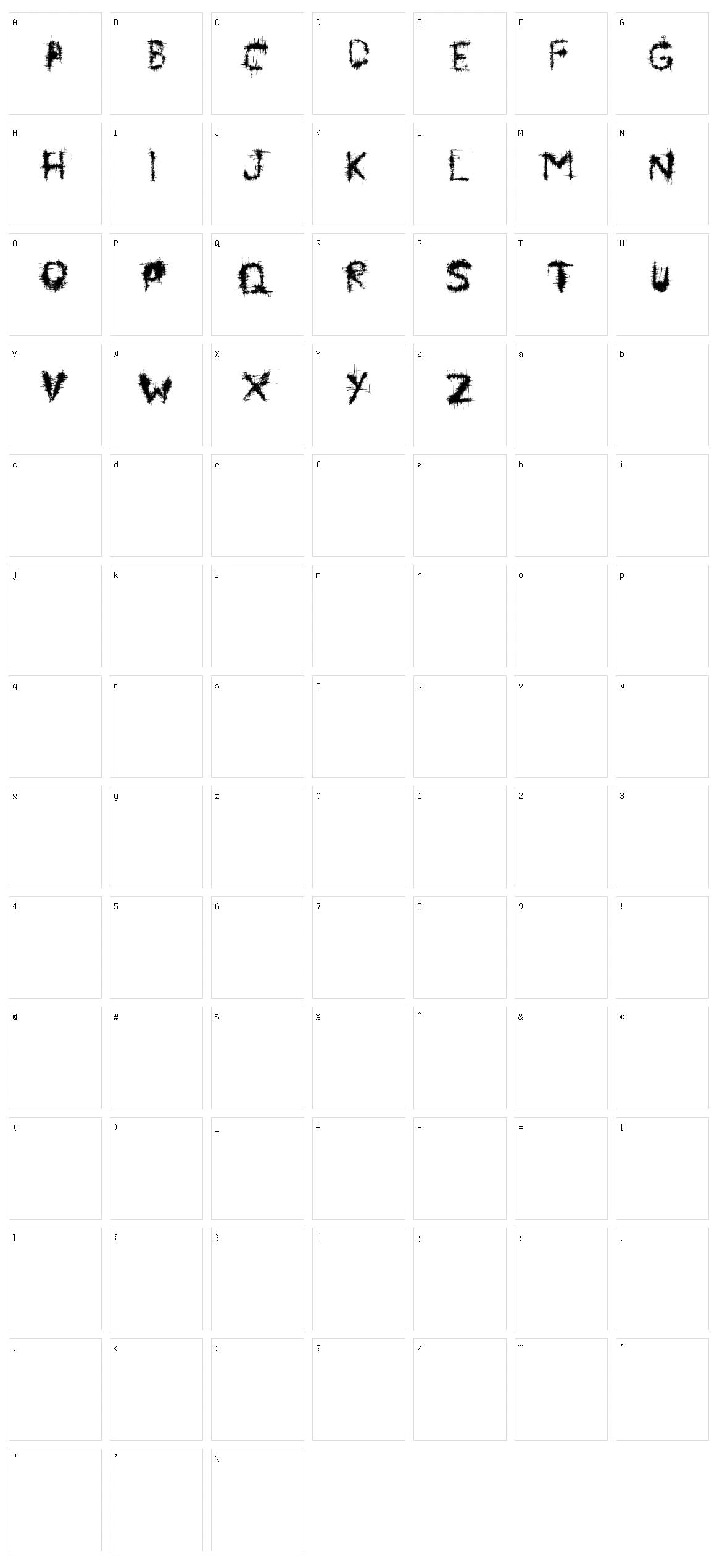 Symbiote Character Set