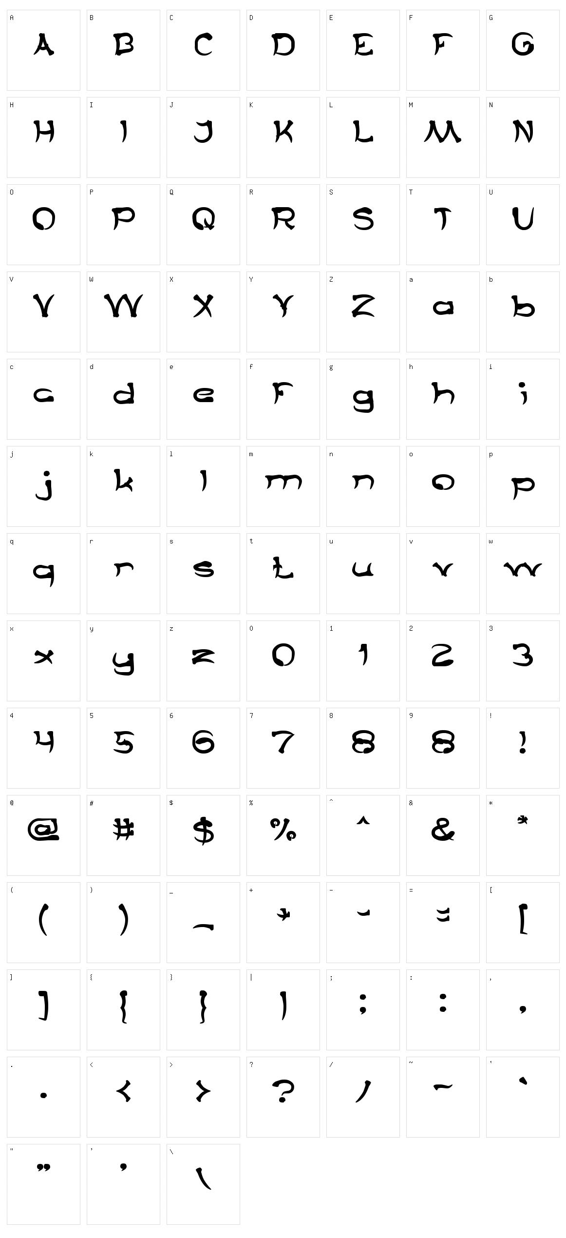 Taring Serigala Character Set