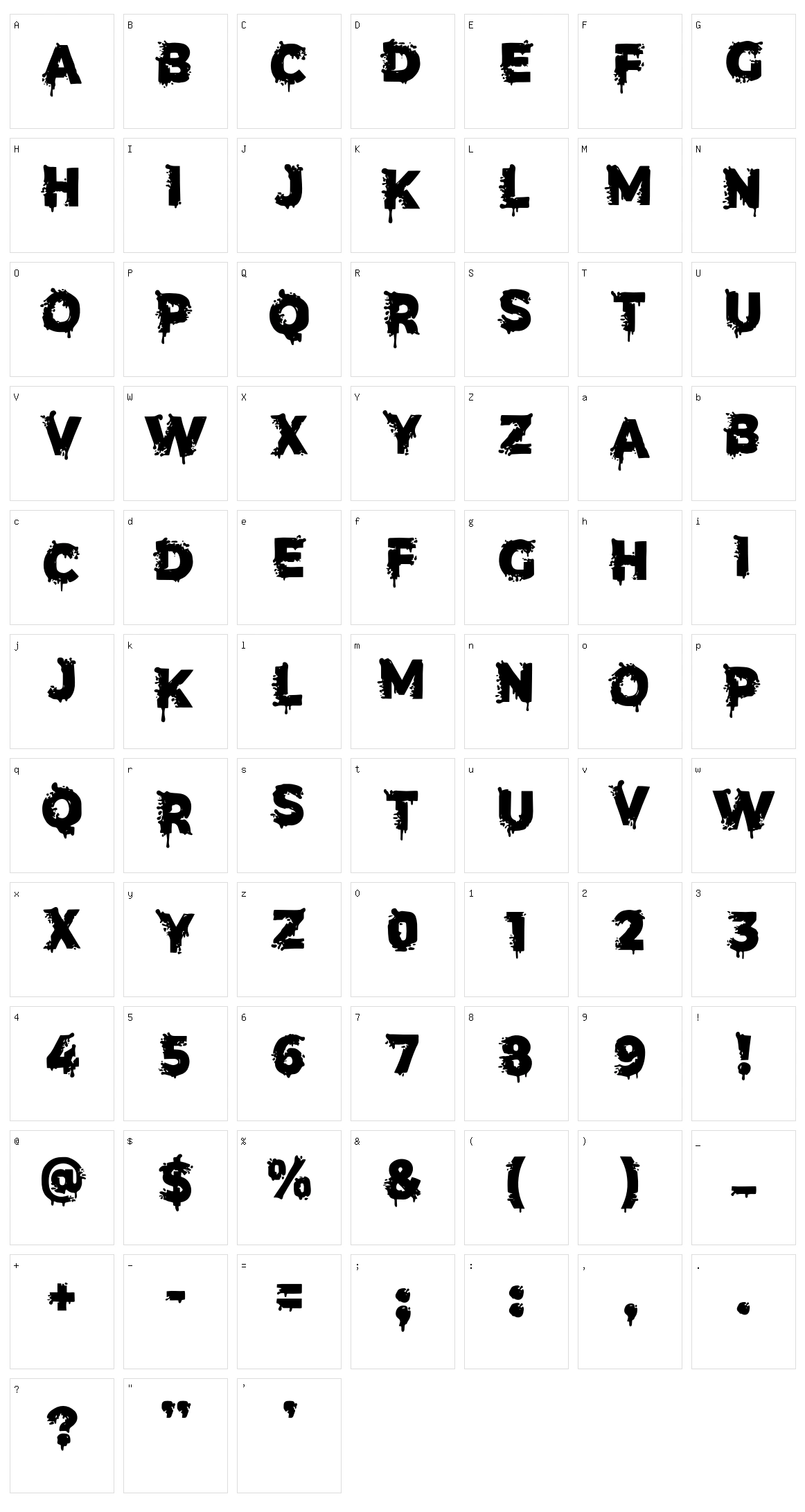 Terror Letter Character Set