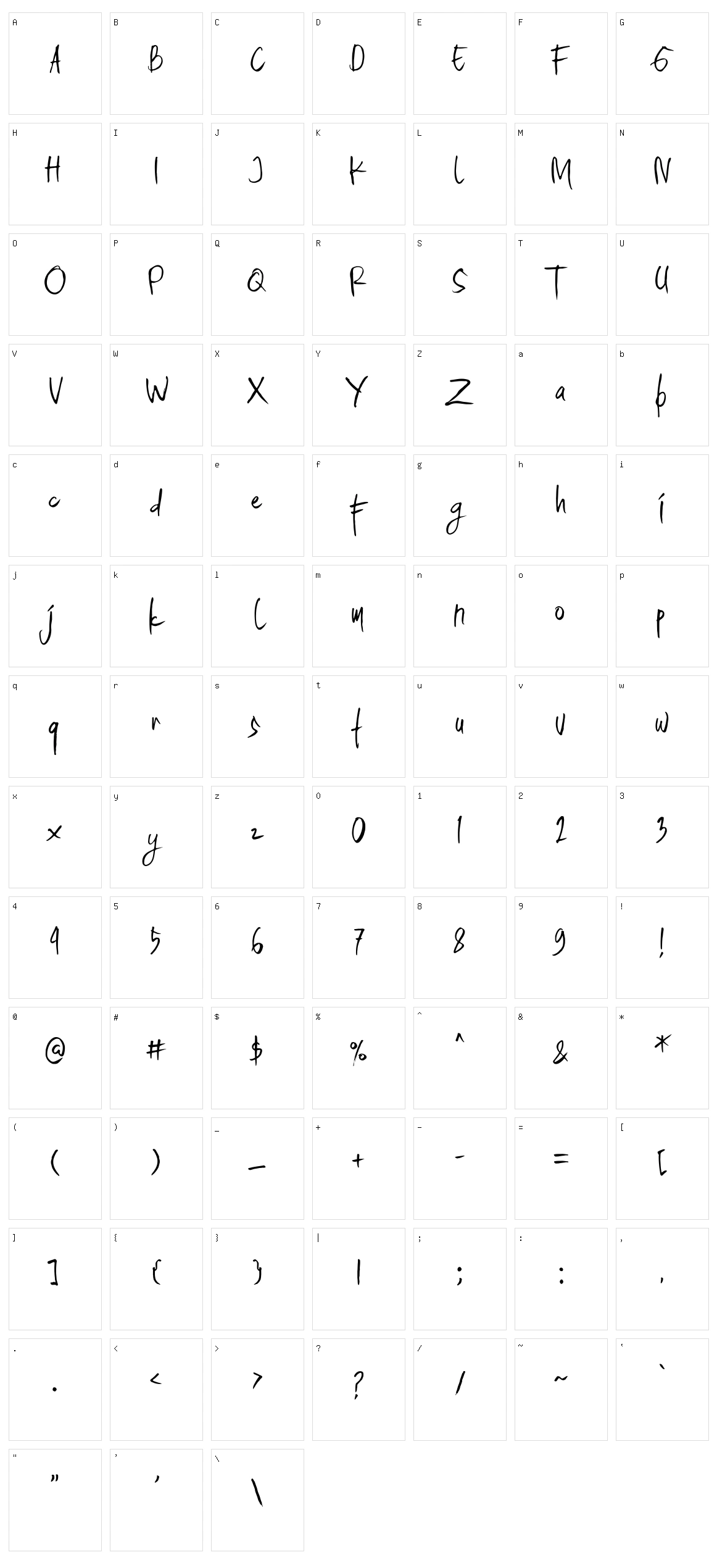 The Darkthing Character Set