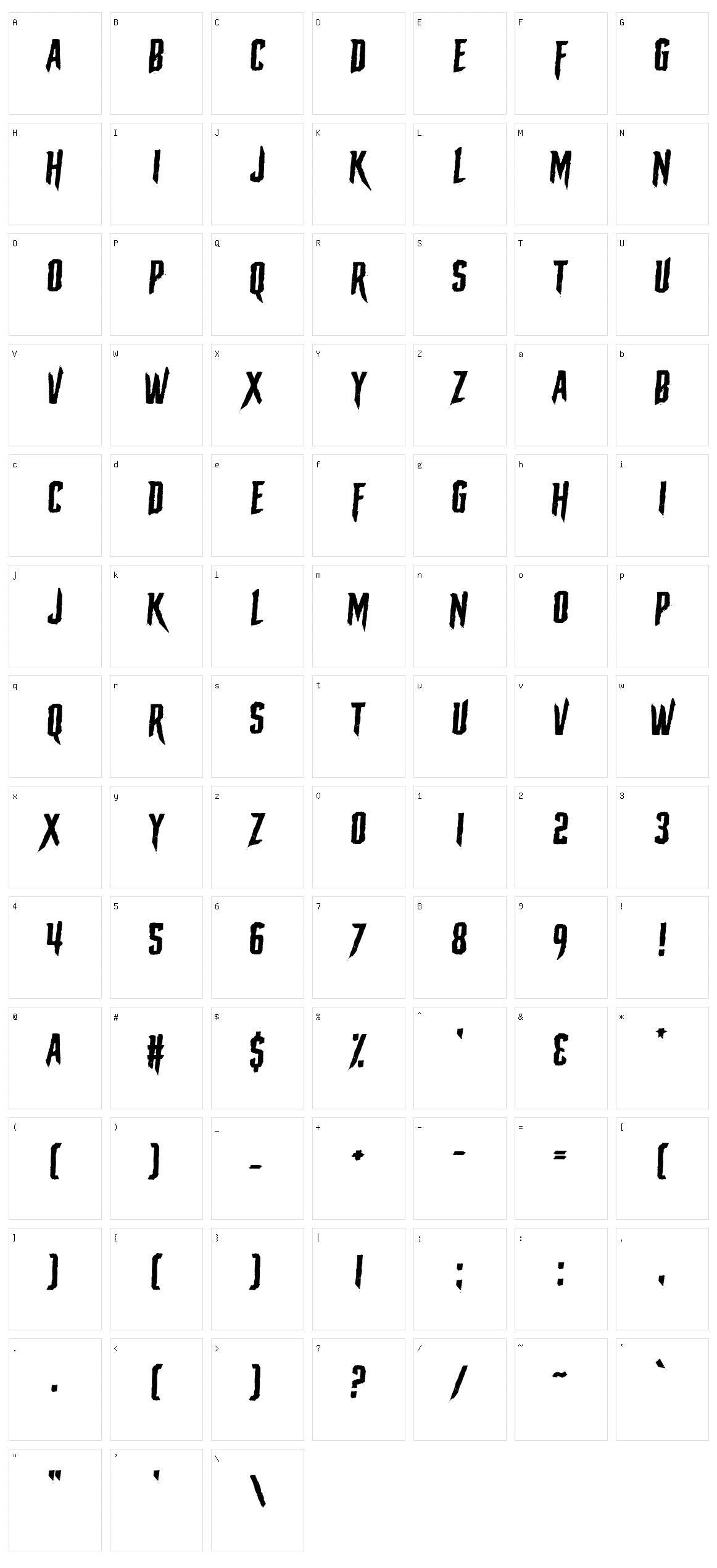 The Macabre Character Set