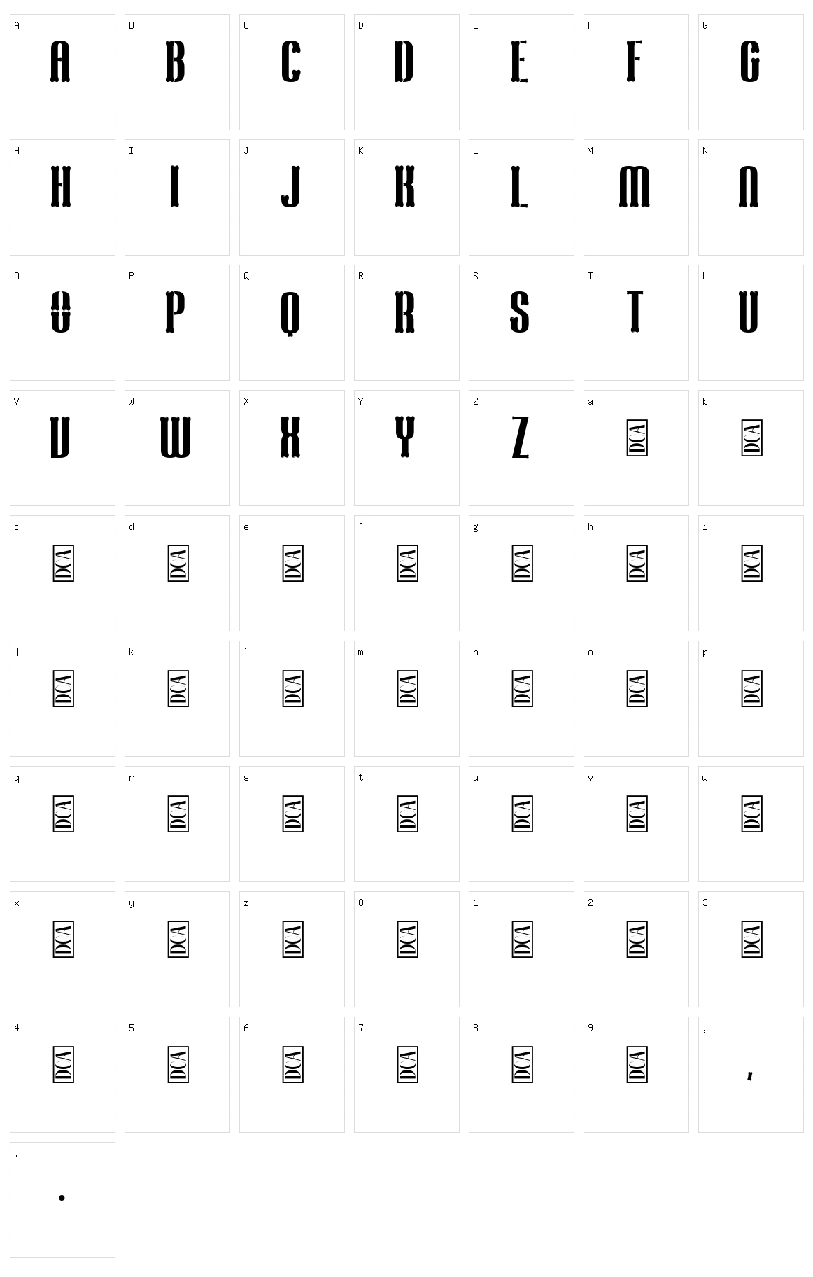 Tooth Character Set