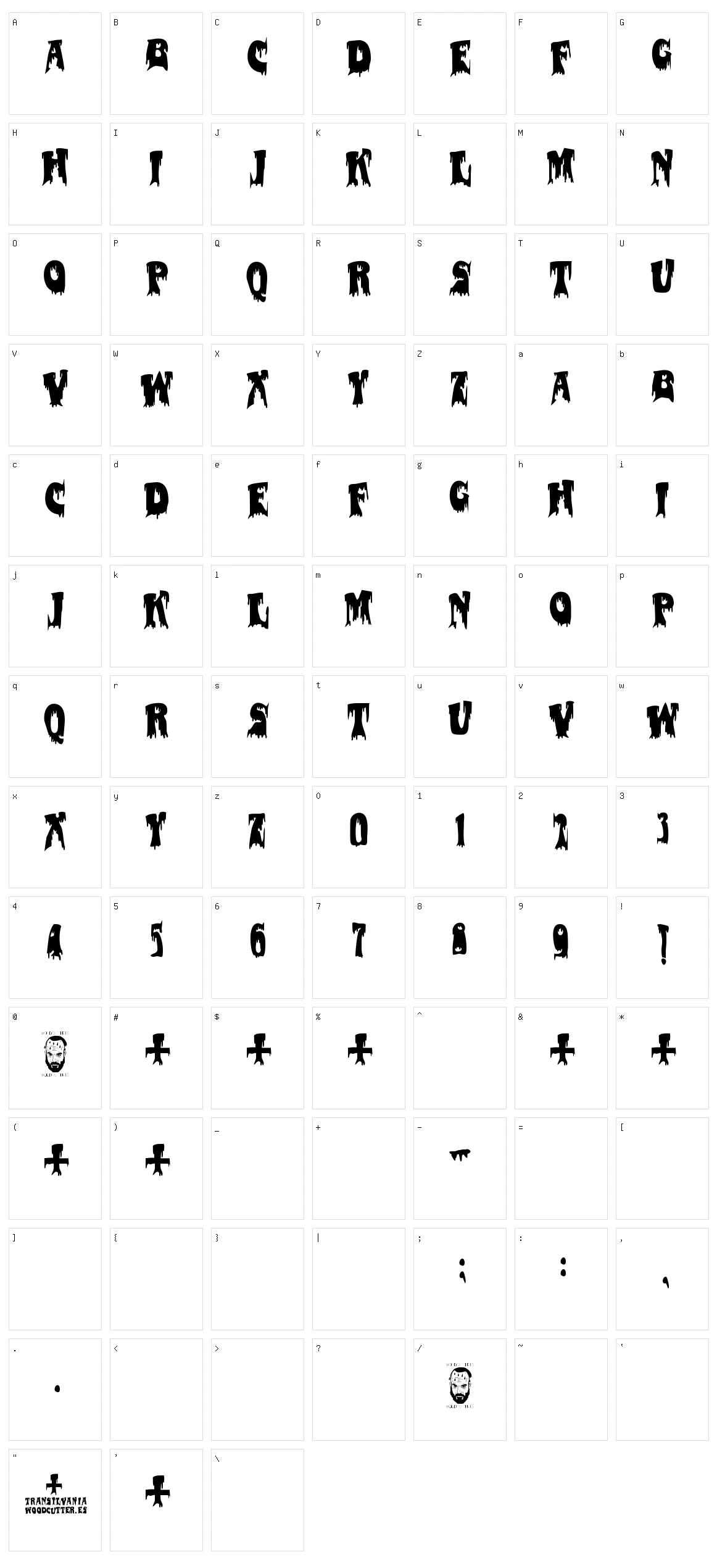 Transilvania Character Set
