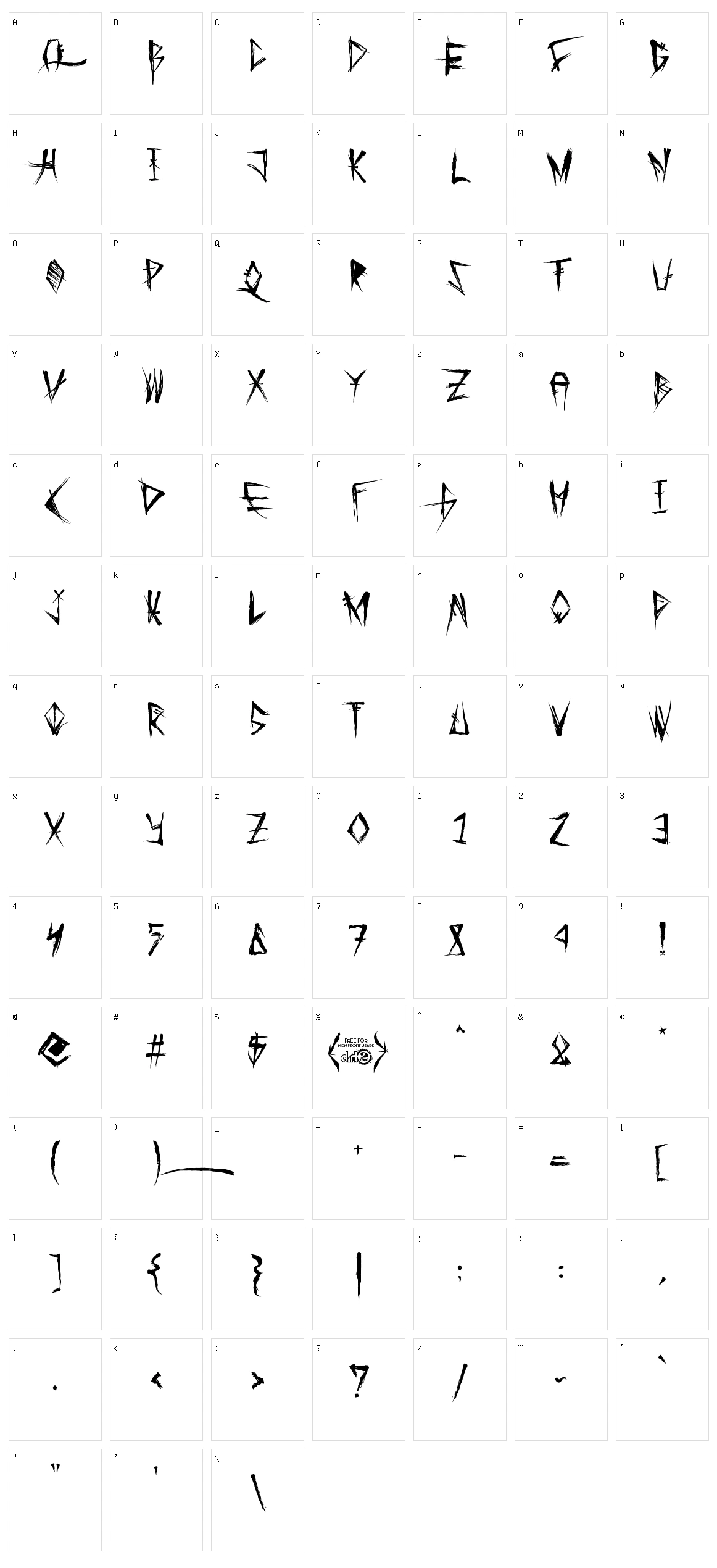 Tribal Threat Character Set