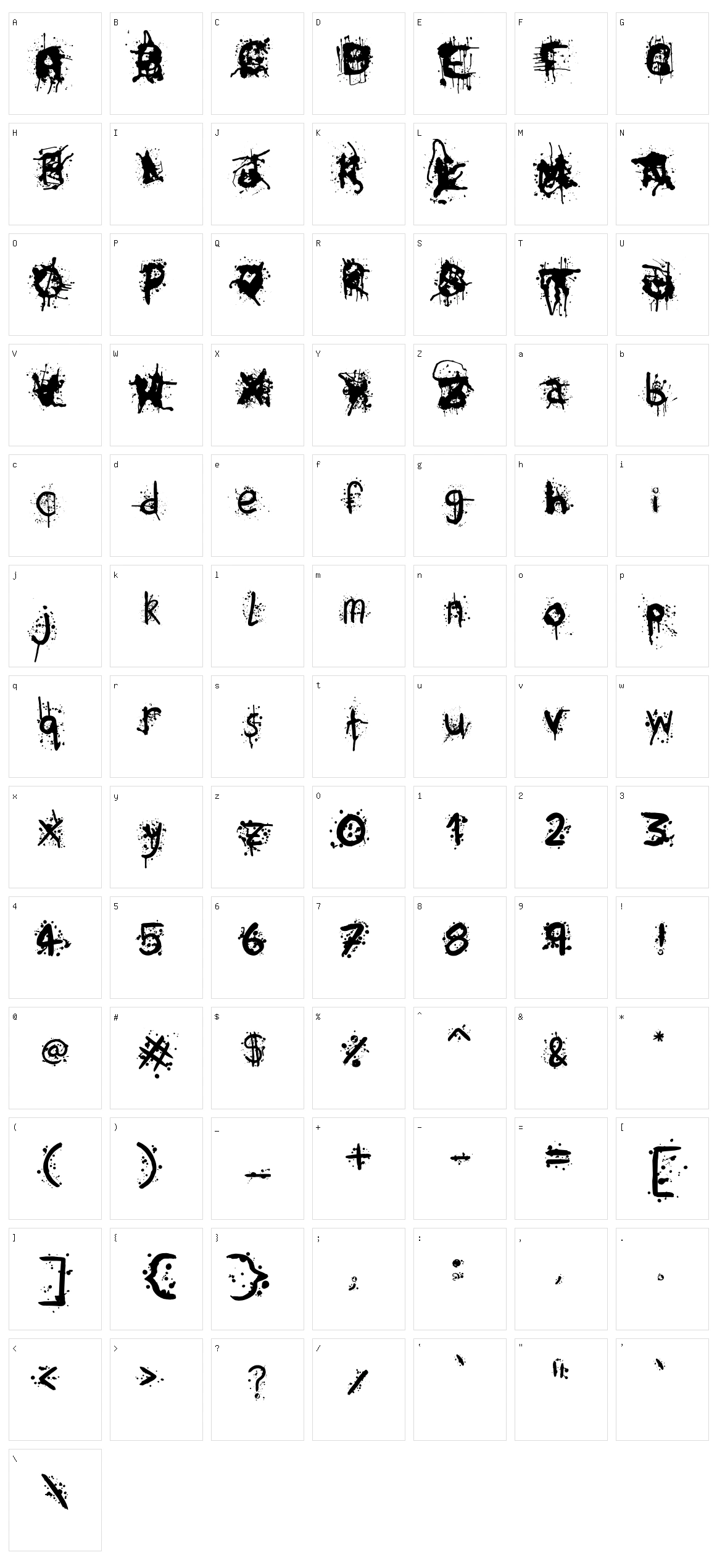 Tumult Character Set