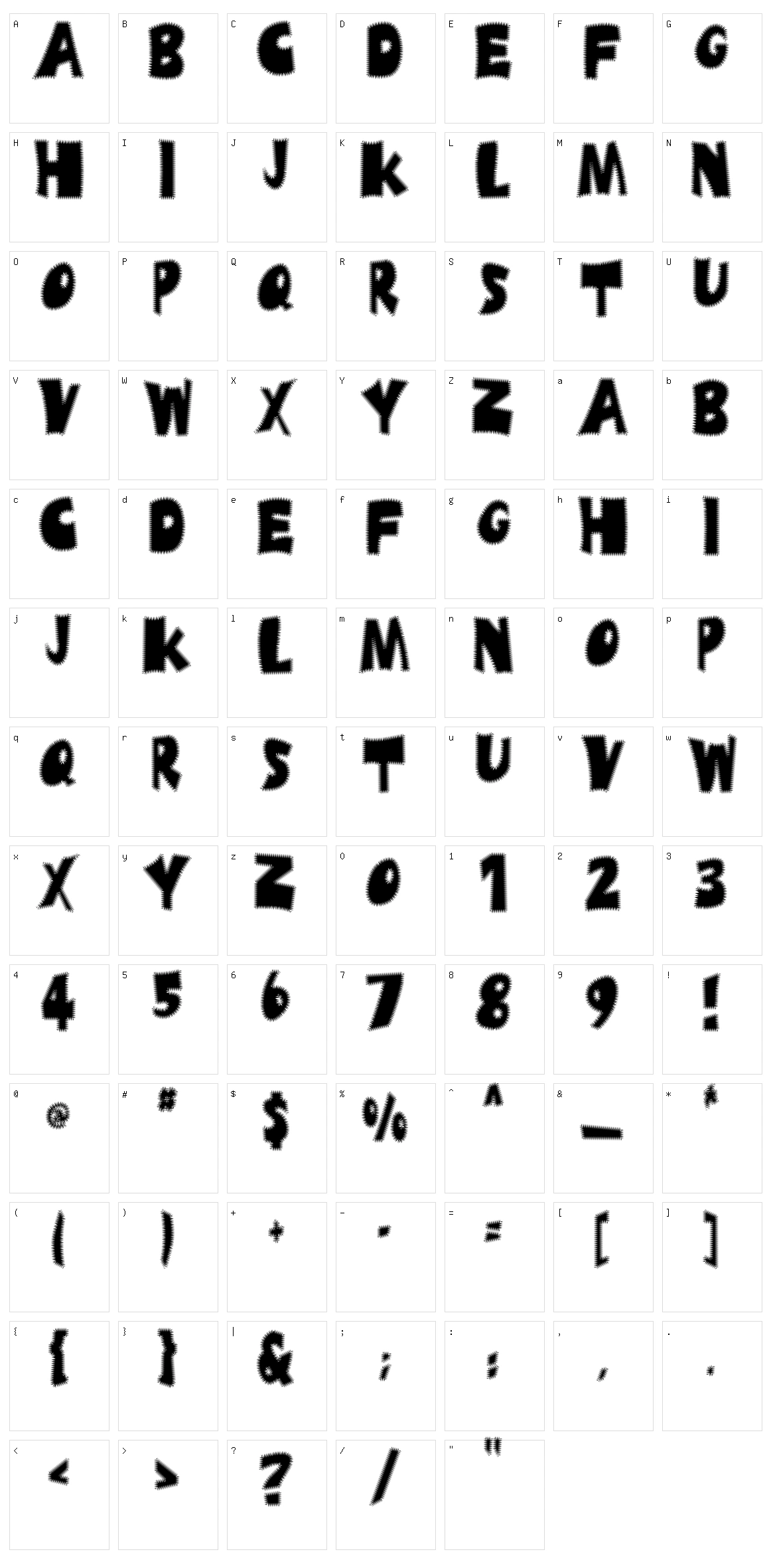 Ufrayd Character Set