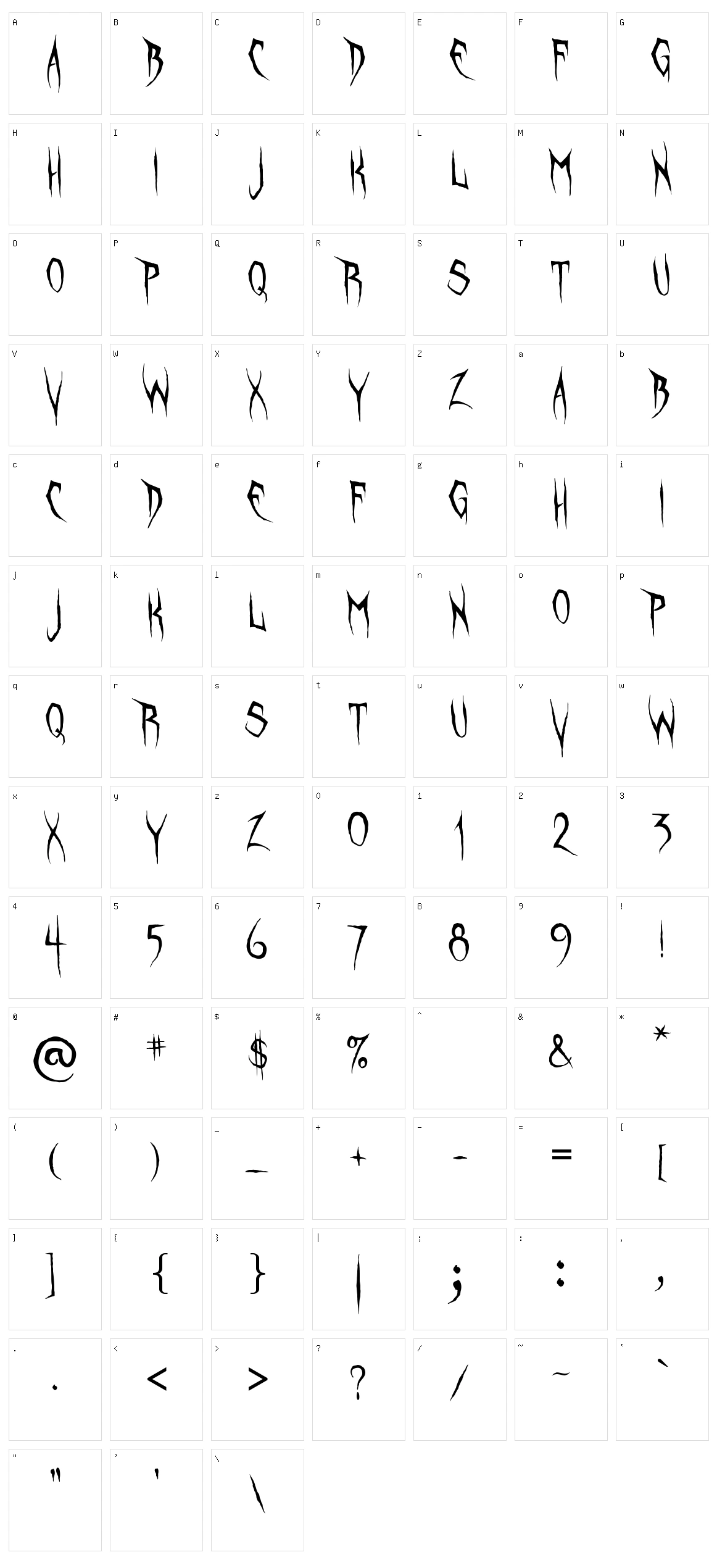 Unquiet Spirits Character Set