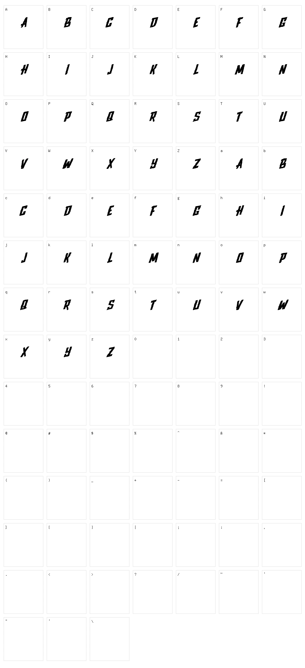 Upjohn Rough Character Set
