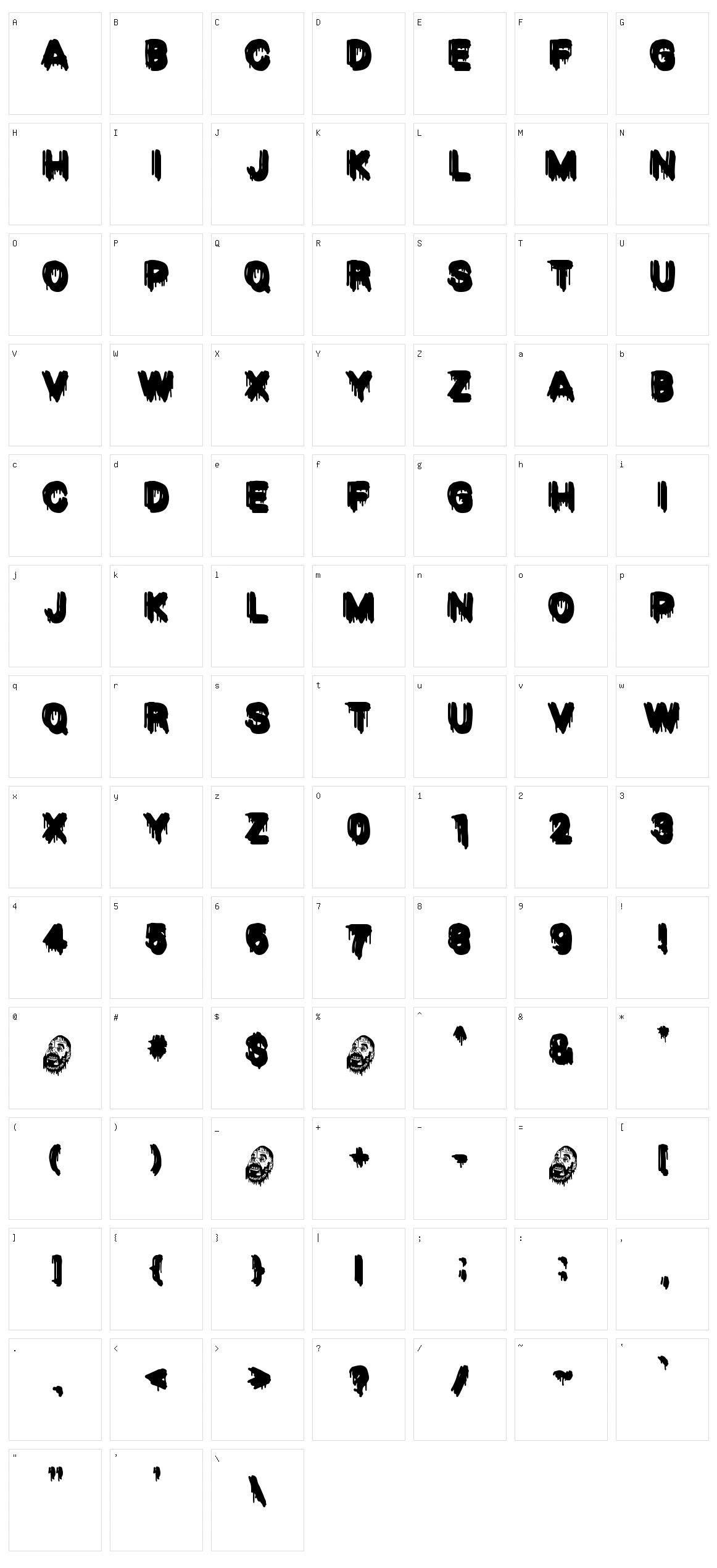 Venganza Character Set
