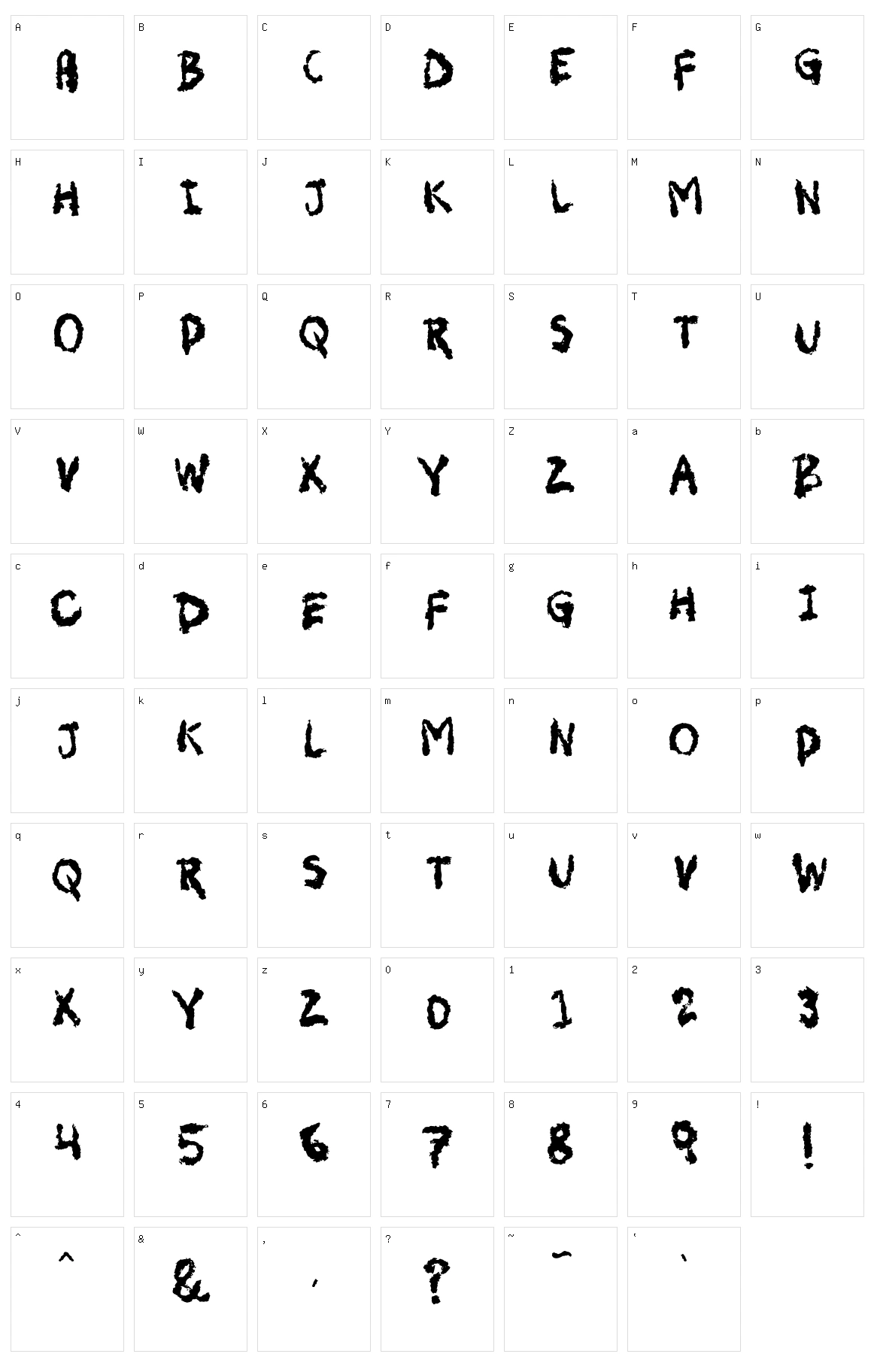 Vtks Xumbrega Character Set