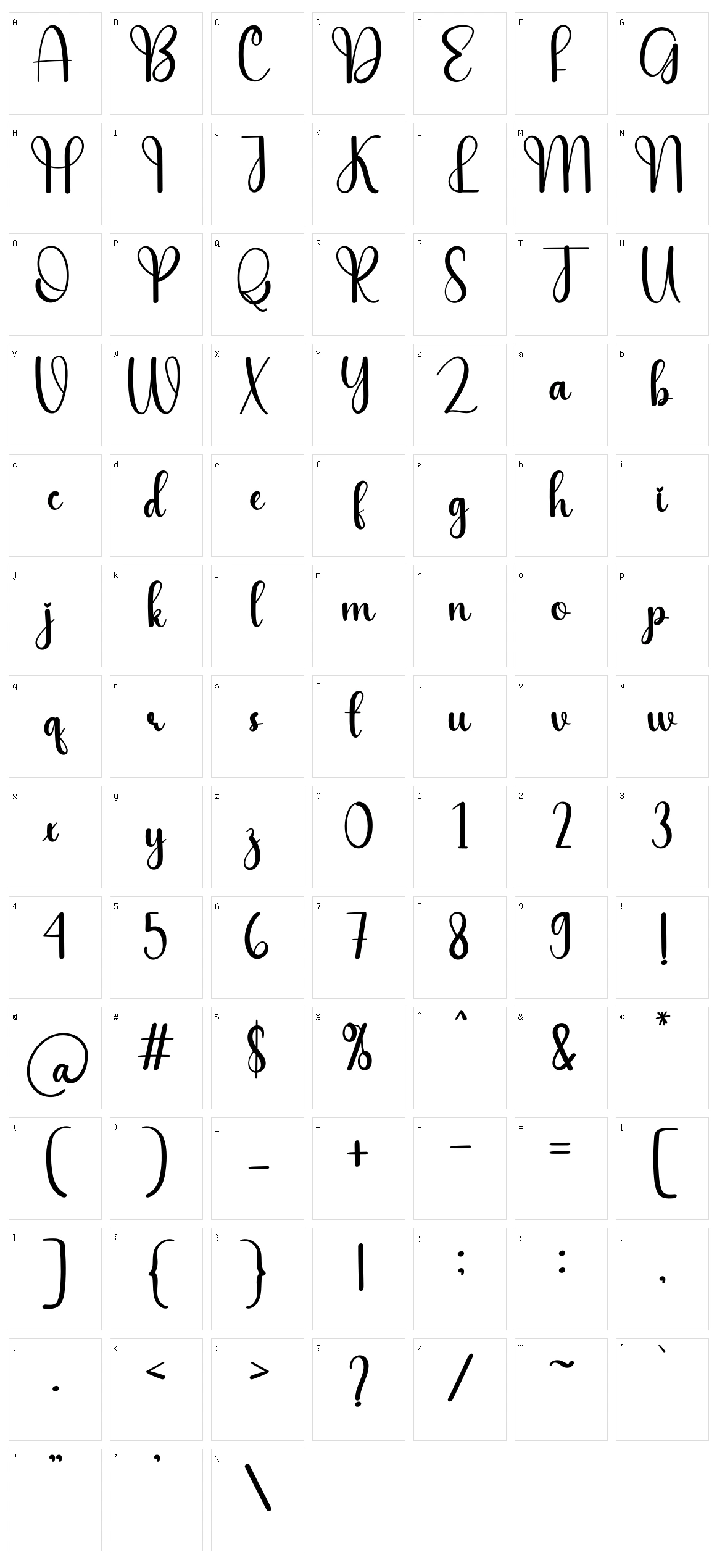 Quickly Character Set