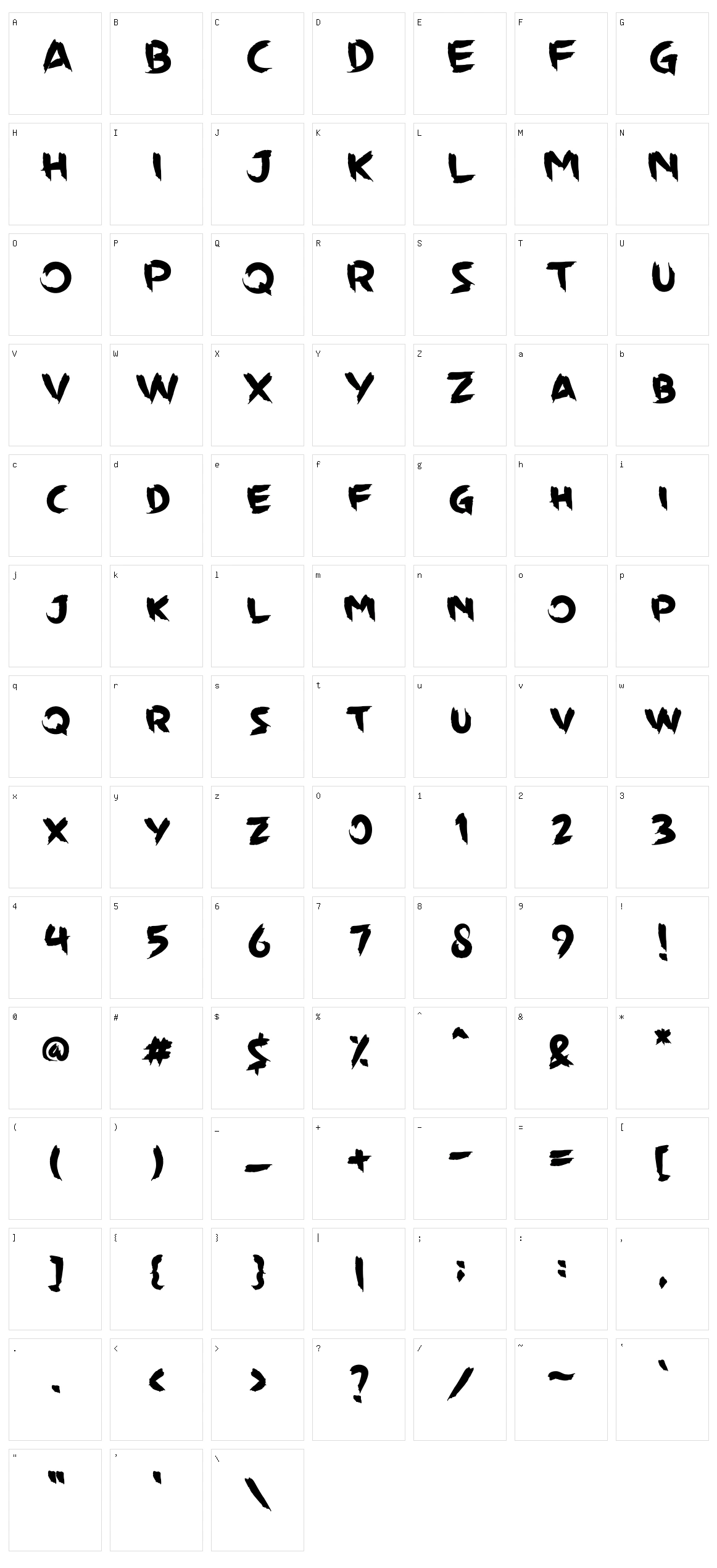 Wildyzer Character Set