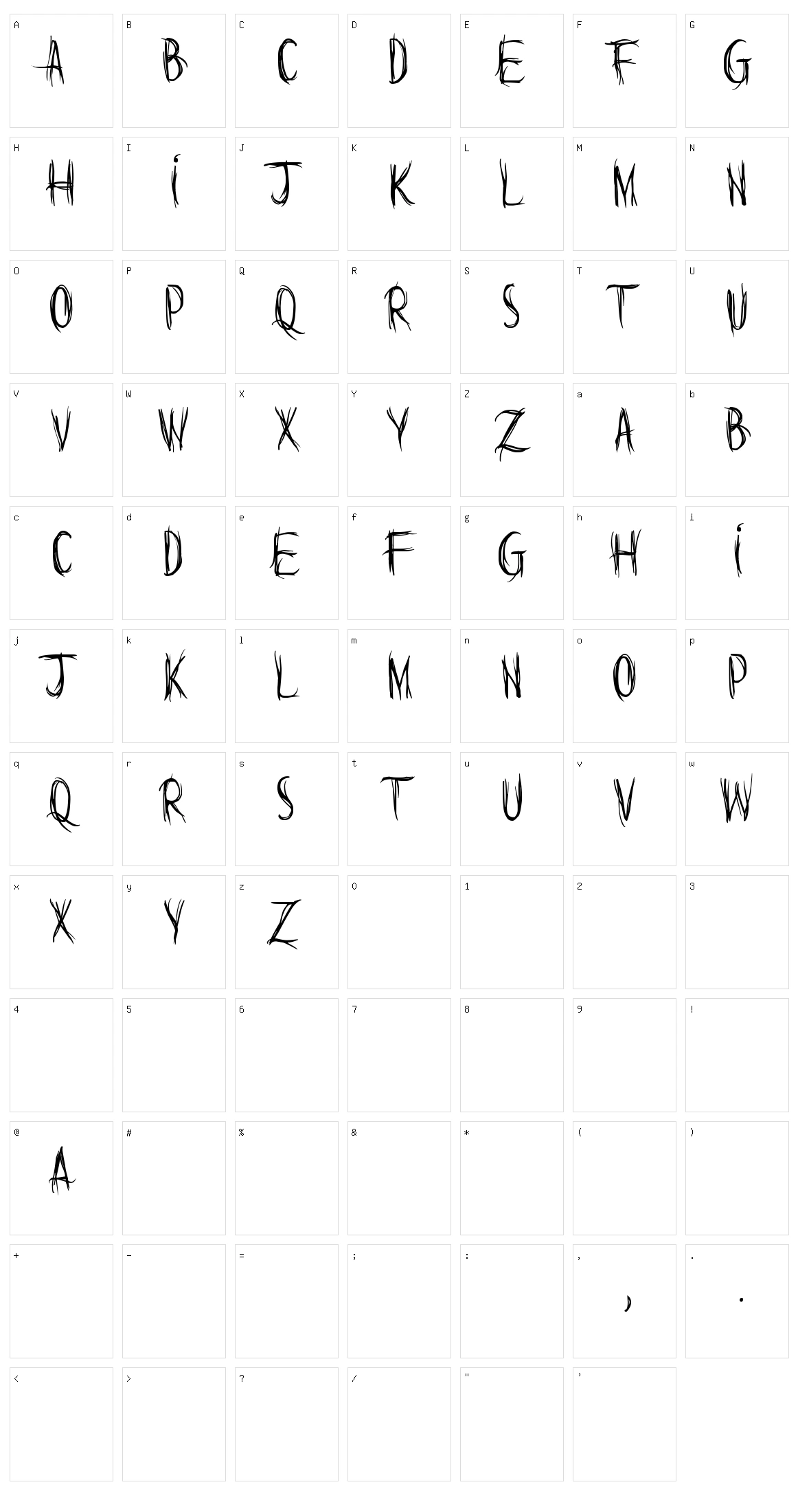 Words are but wind Character Set