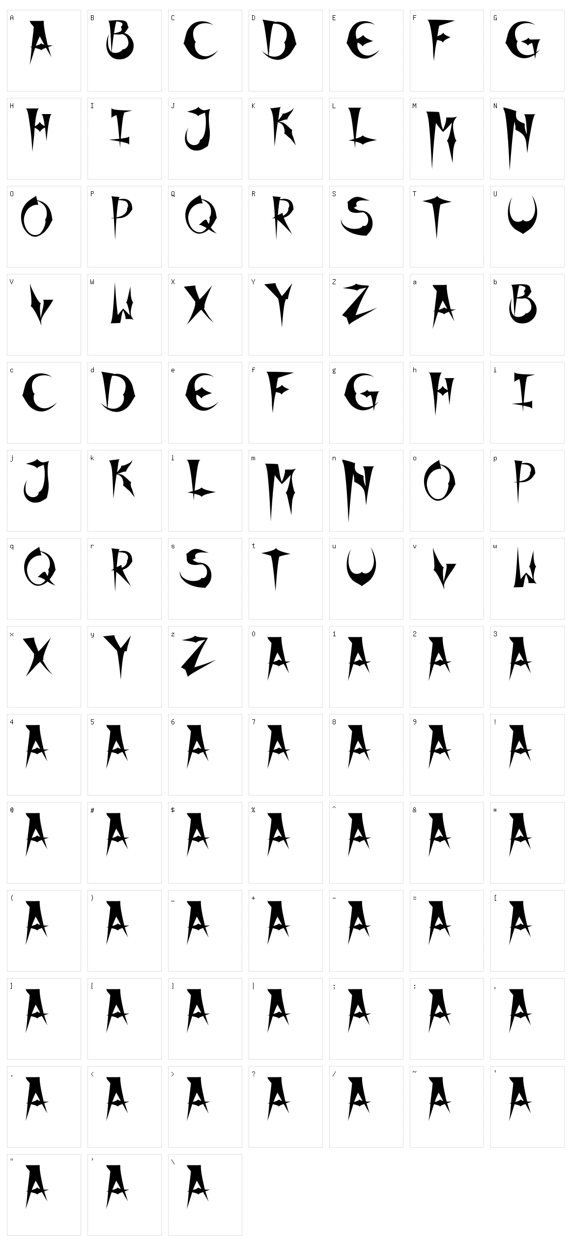 X Horror X Character Set