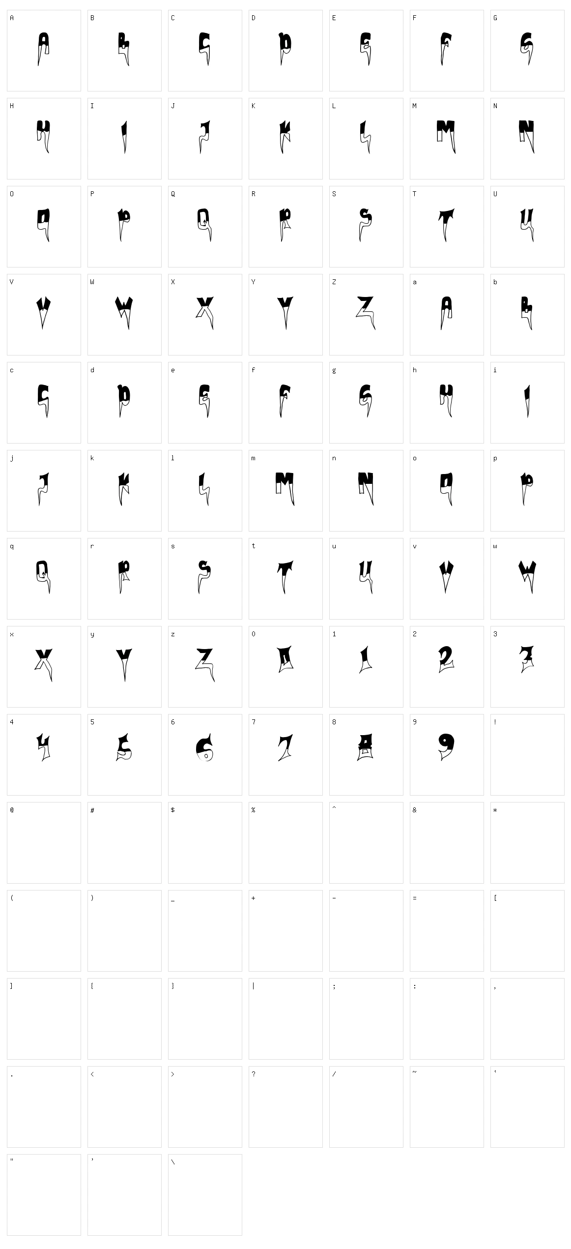 Xlarge Character Set