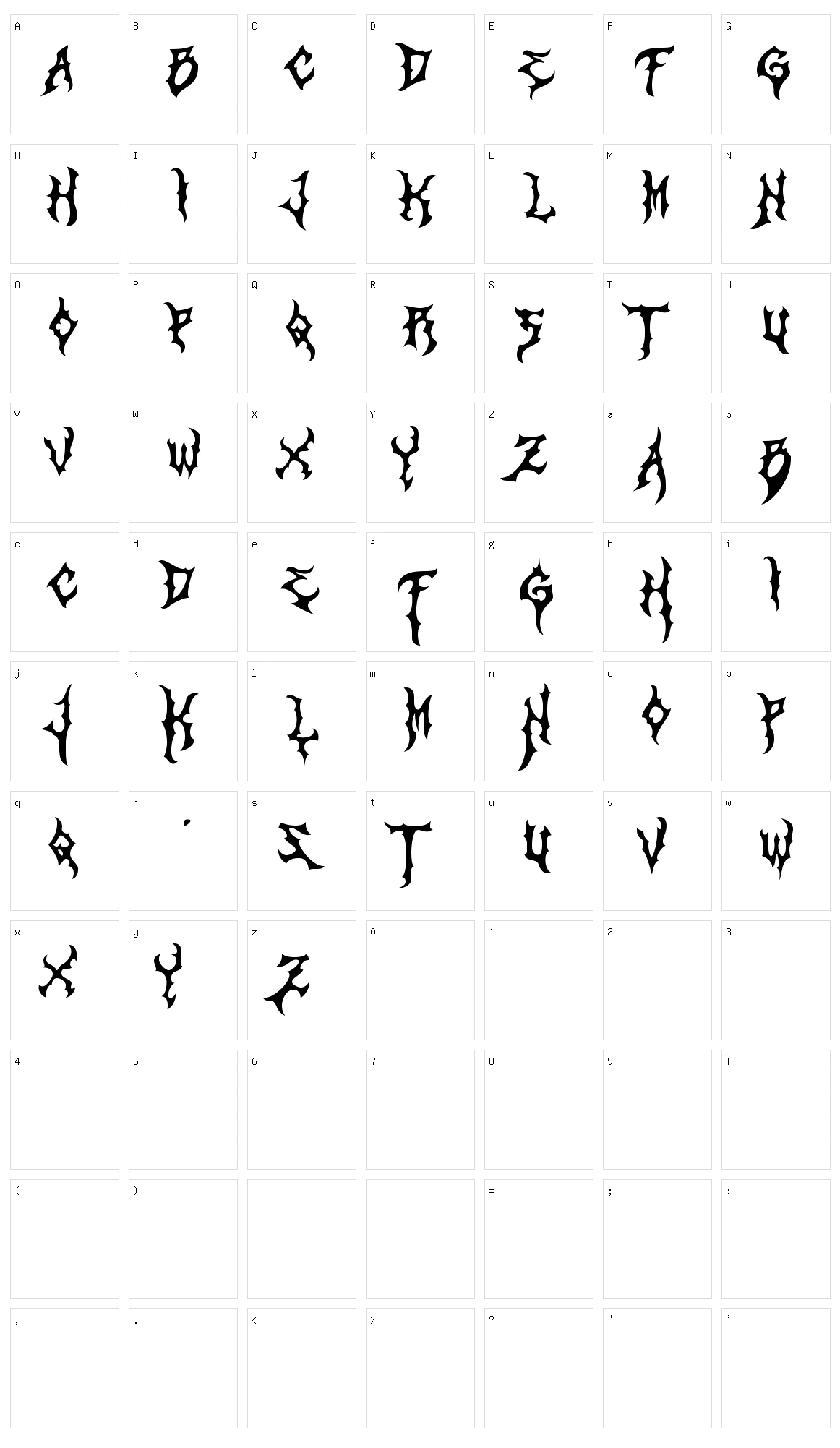 Zamruds Character Set