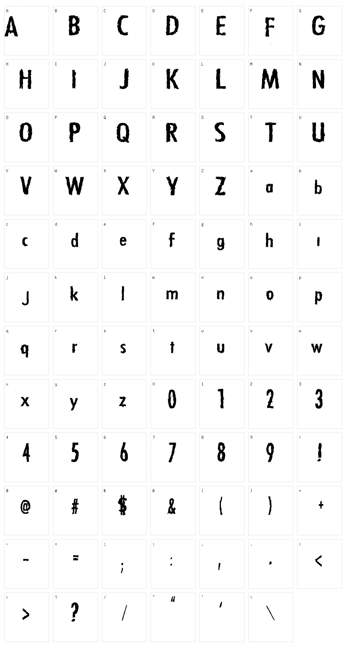 Zfonts Character Set