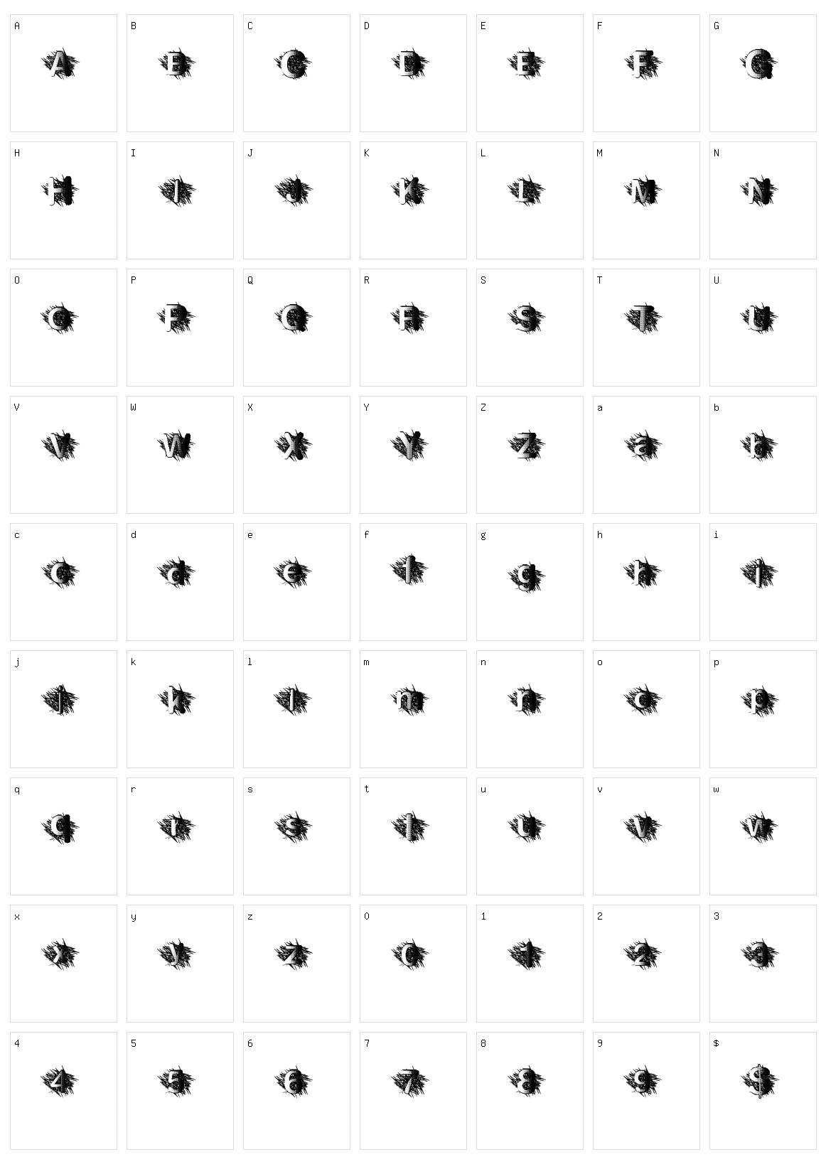 Zombie Scratch Character Set