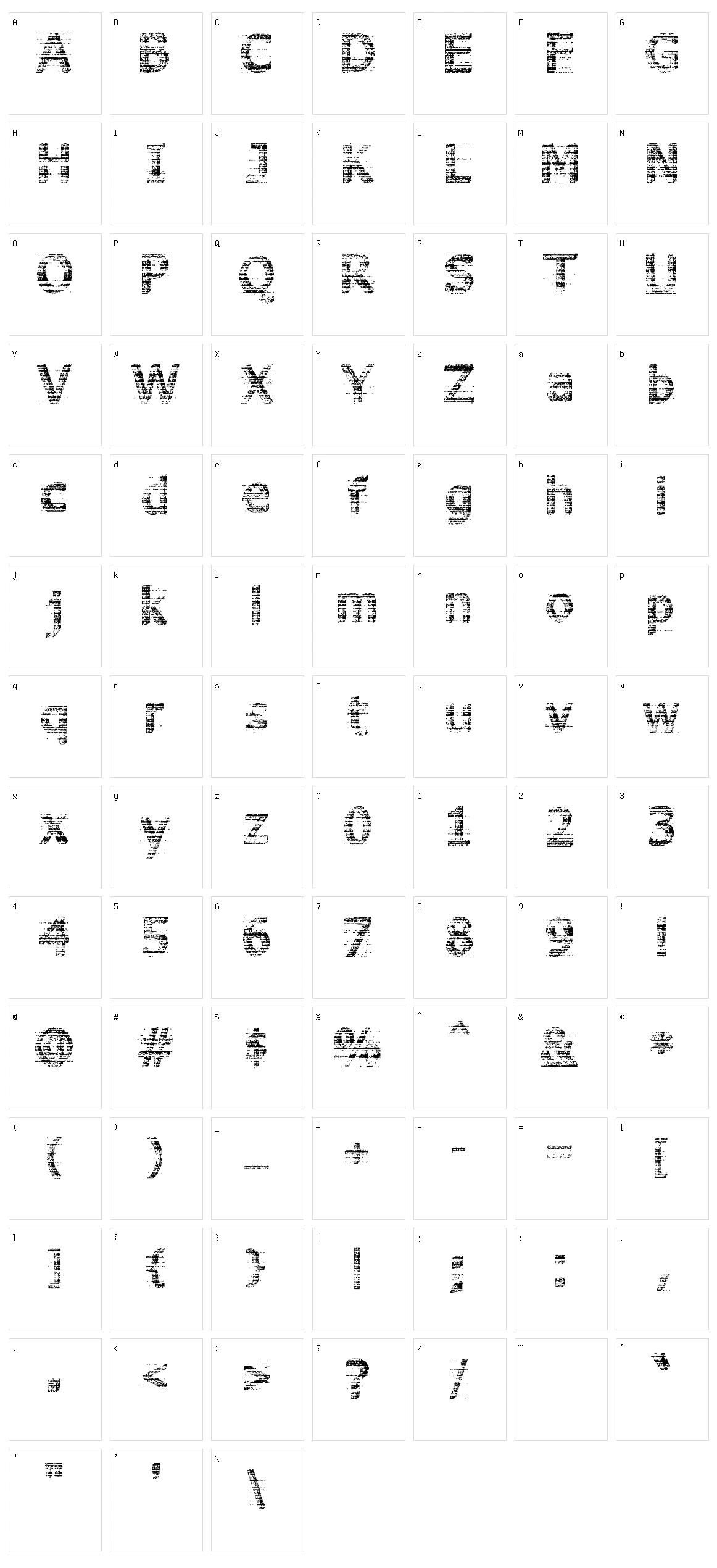 3D Noise Character Set