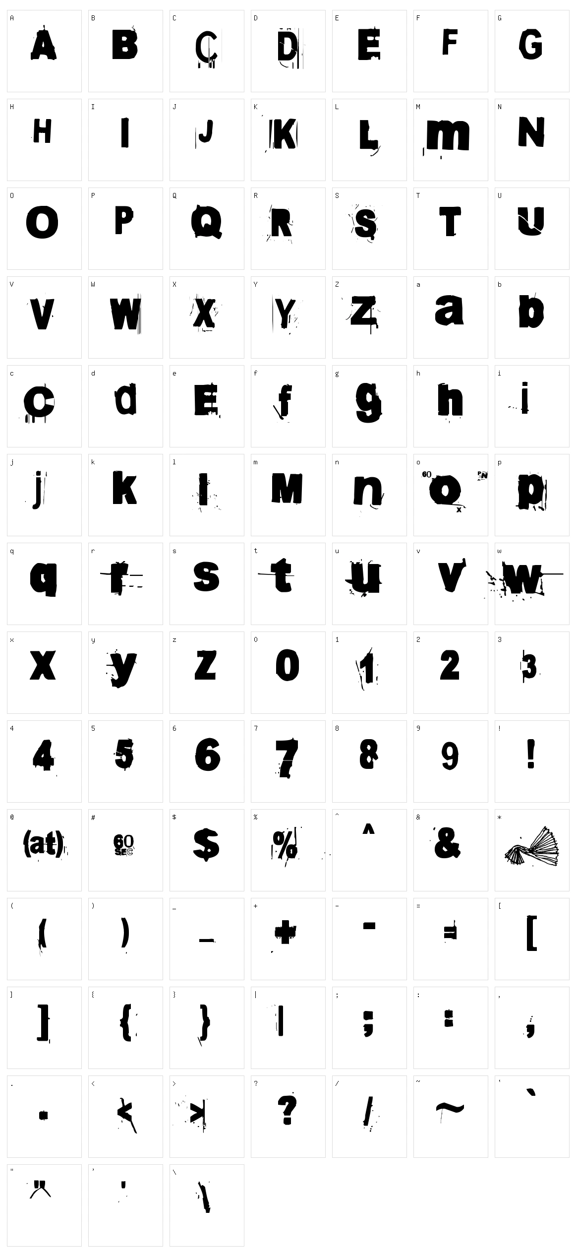 60 Sekuntia Character Set