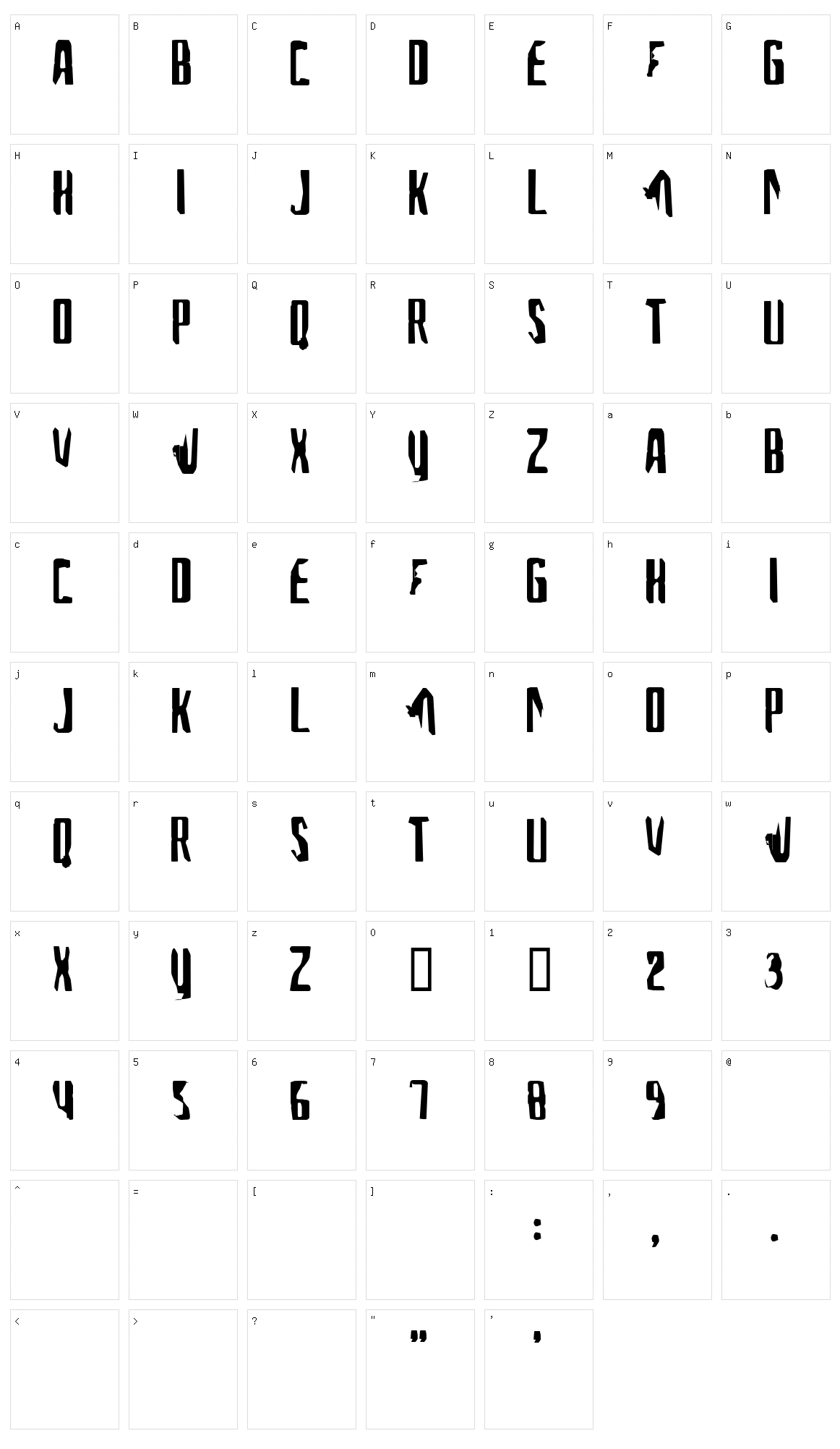 A font for the computer people Character Set