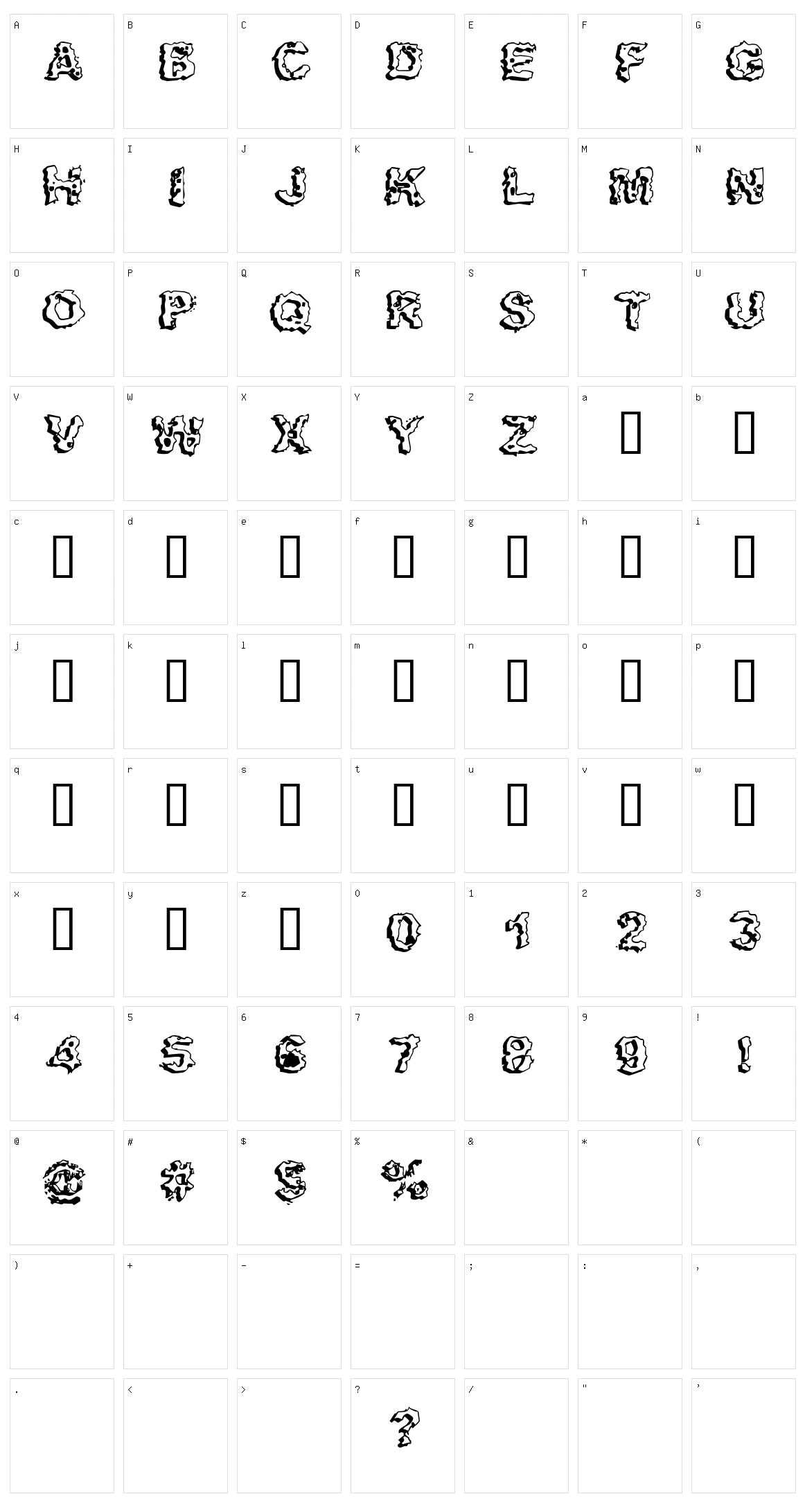 Apocalypshit Character Set