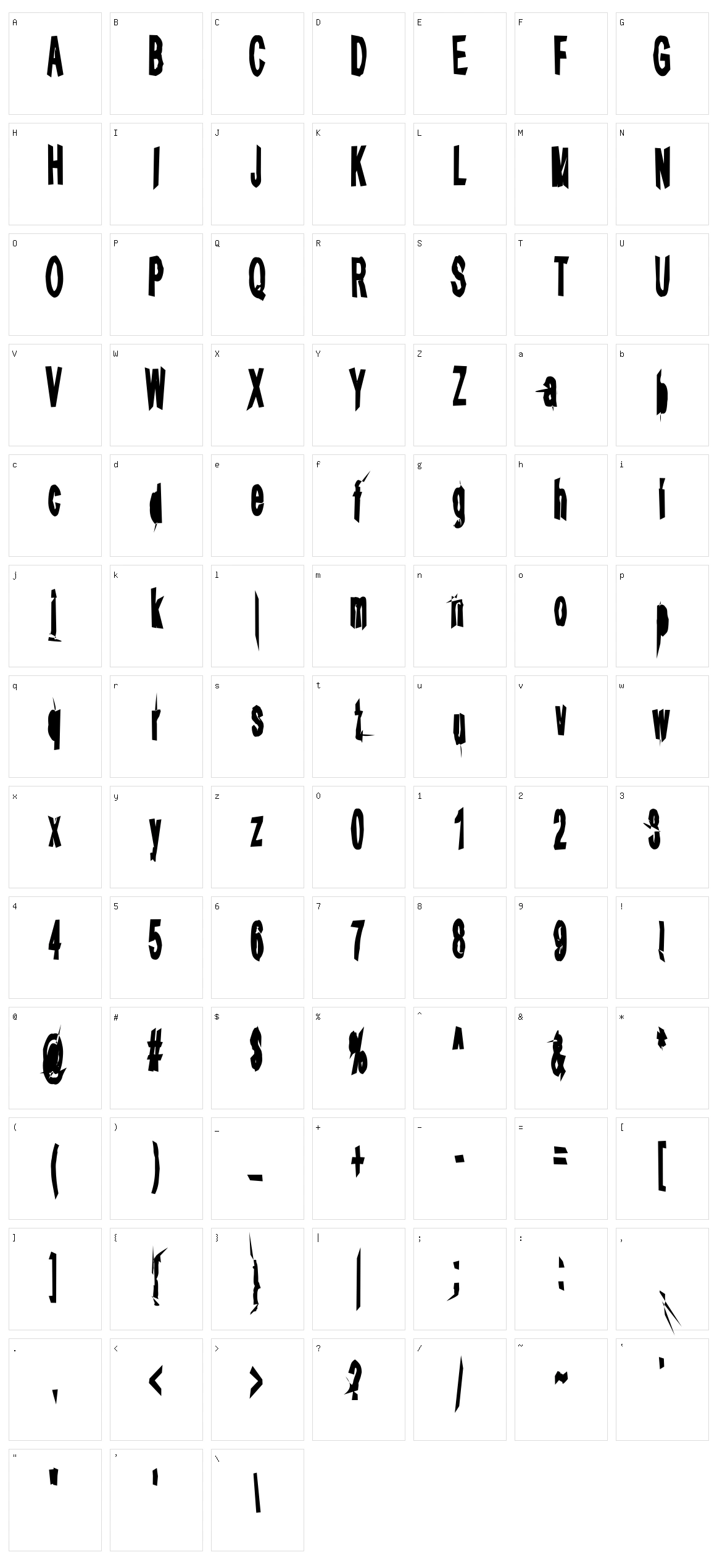 aRape Angular Character Set