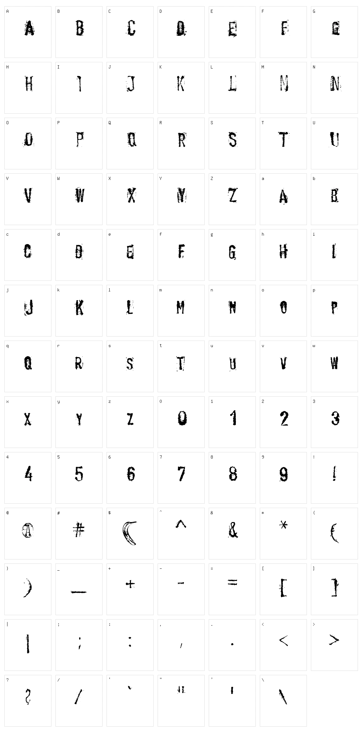 Banana Type Character Set
