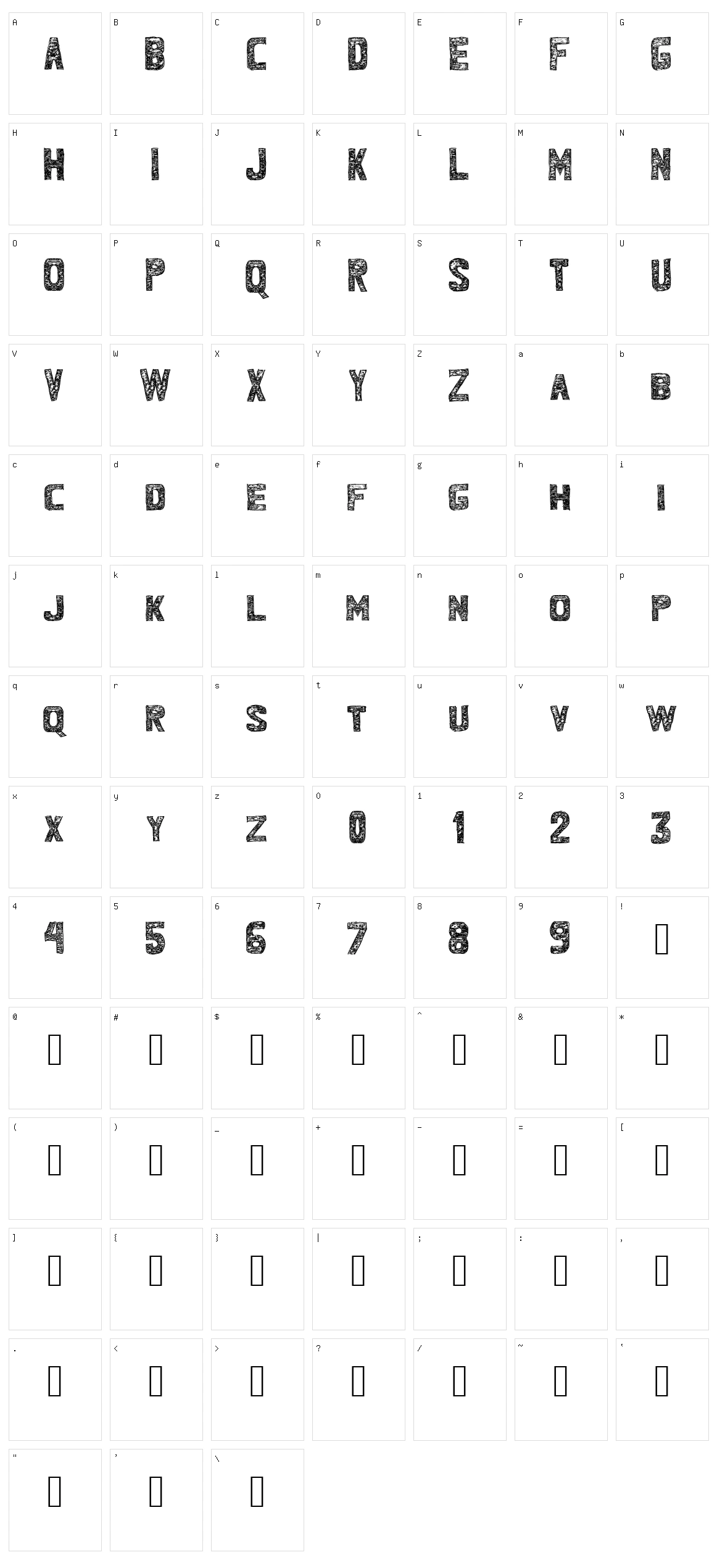 Bandhem Watu Character Set
