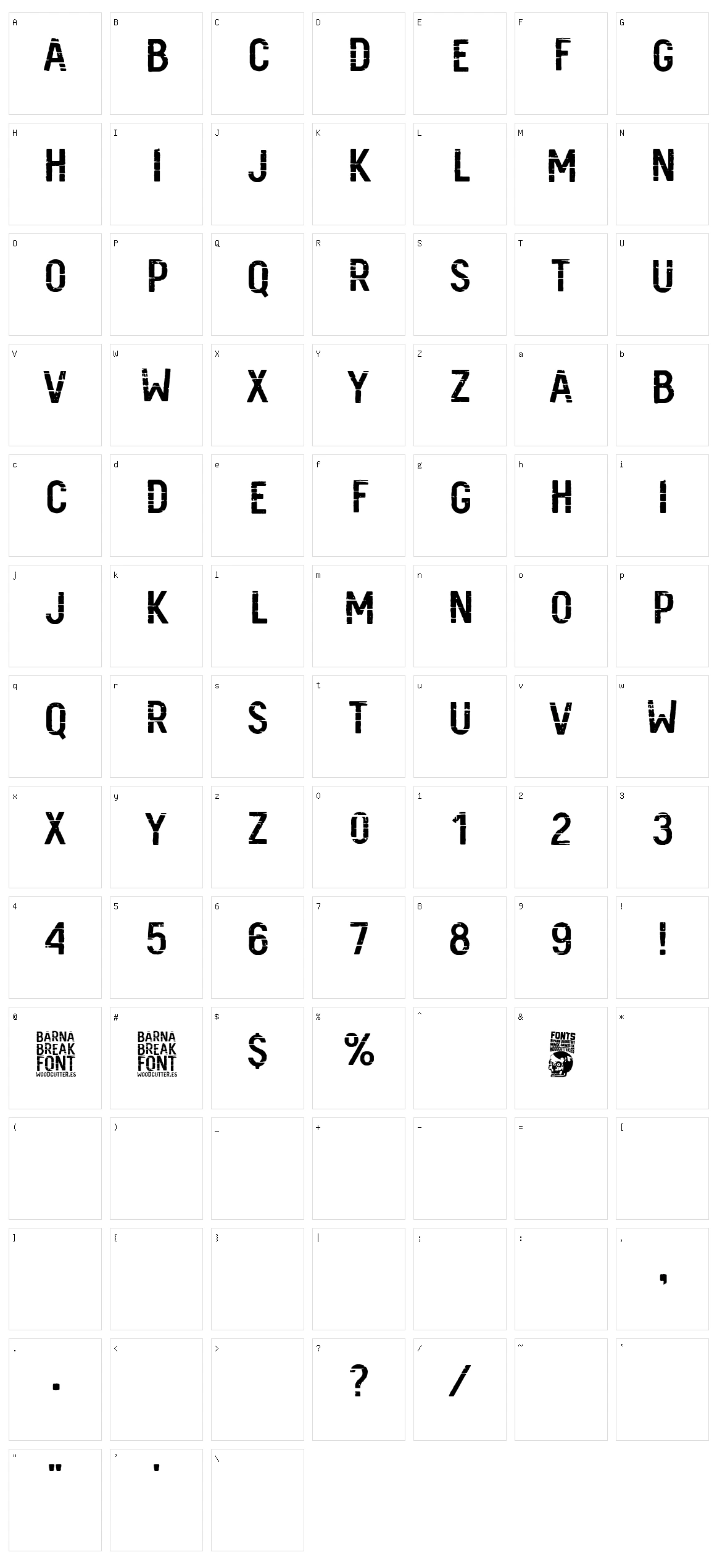Barna Break Character Set