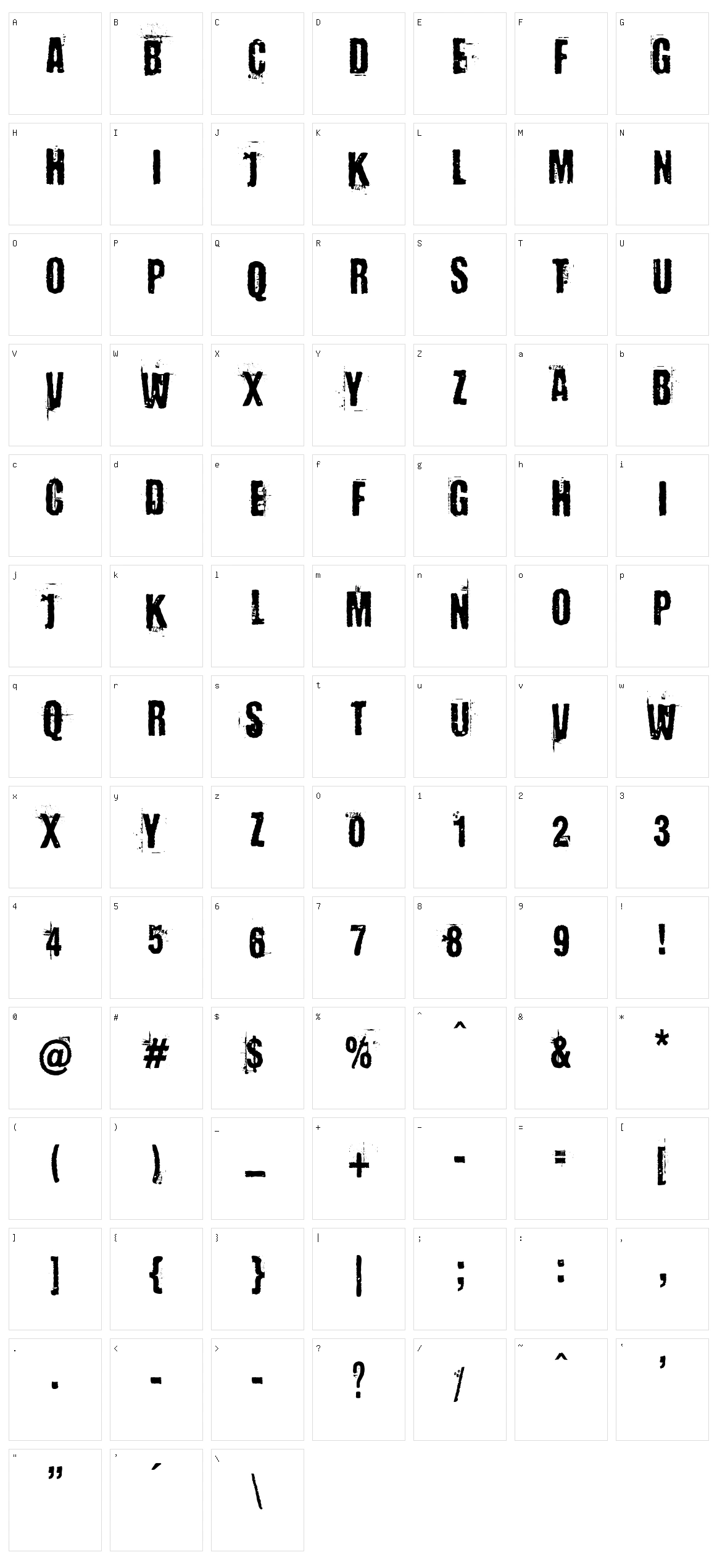 Baron Kuffner Character Set