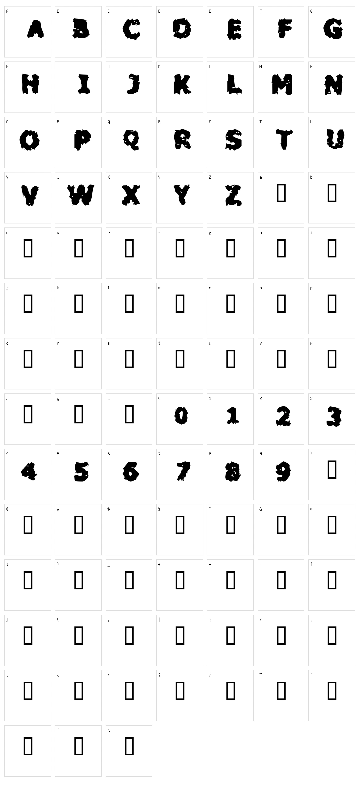 Blackfly Mambo Character Set