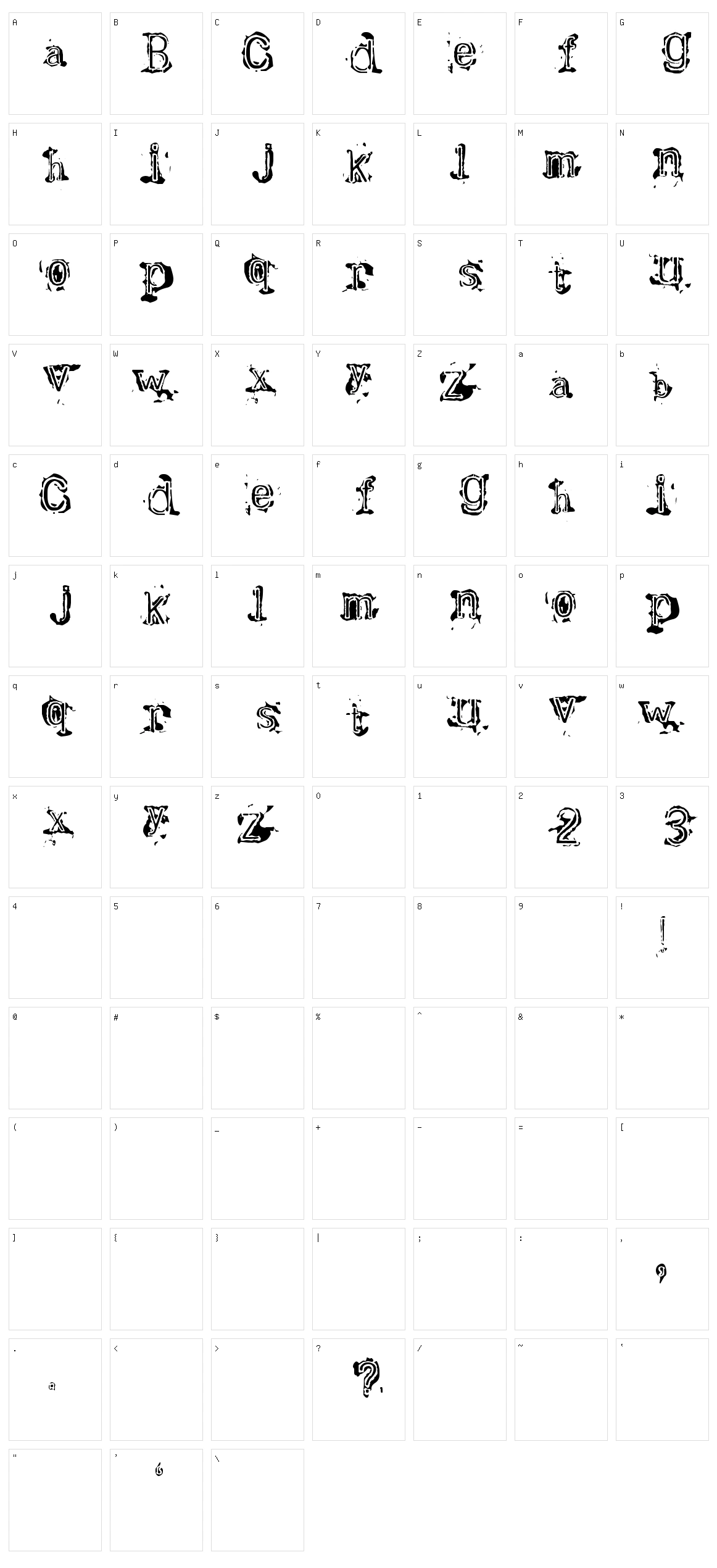 Bracille Character Set