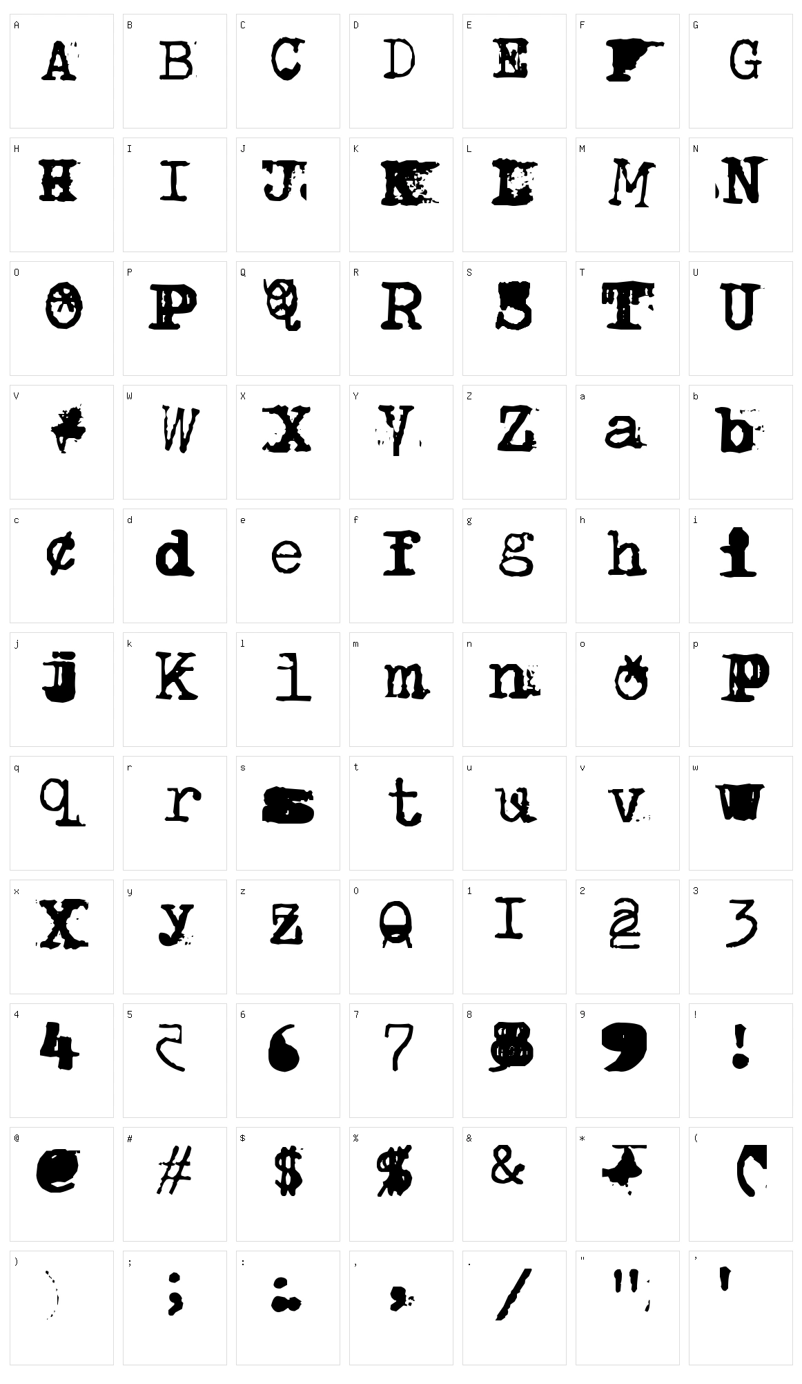 BrentonscrawlType Character Set