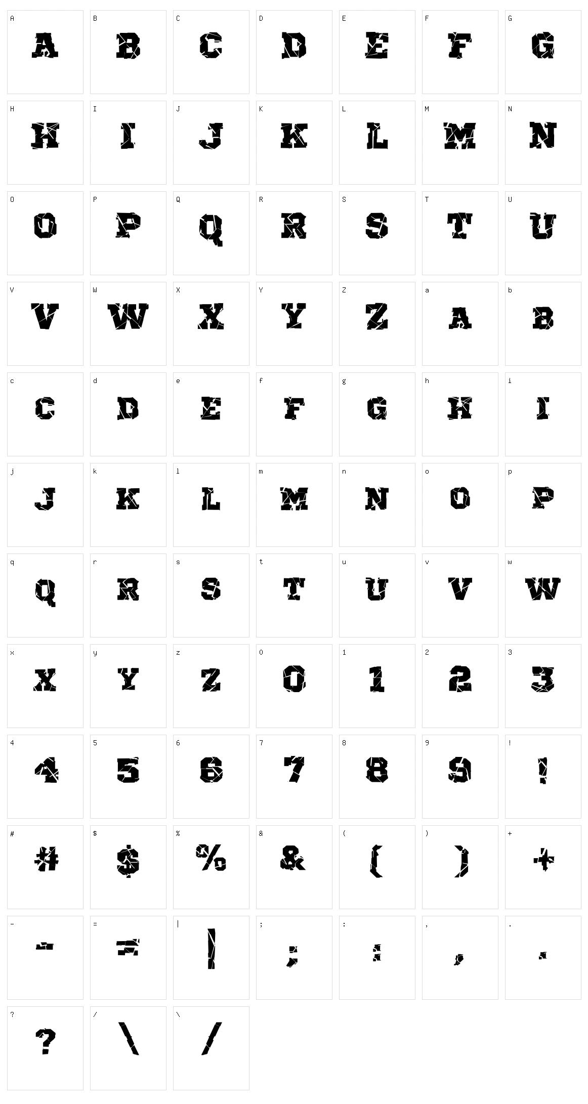 Broken Character Set