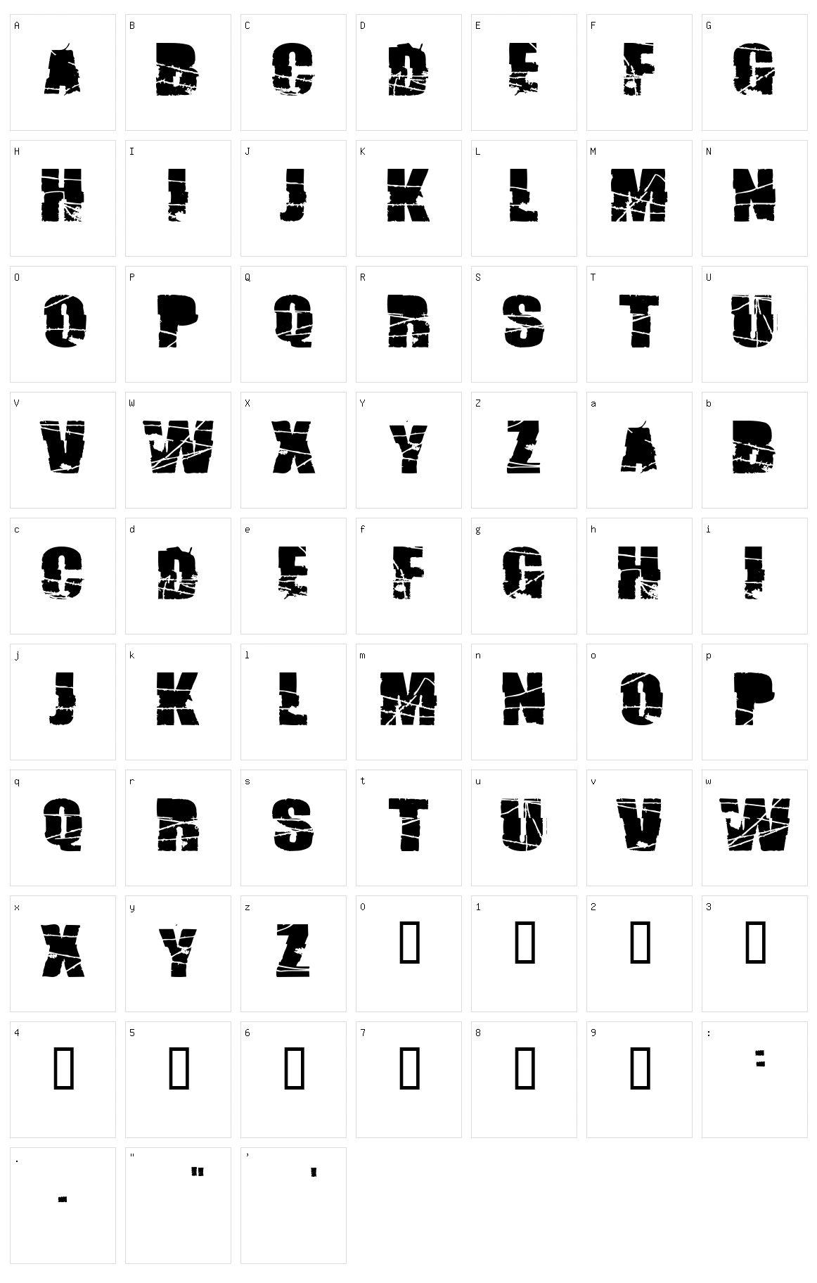 Broken 74 Character Set