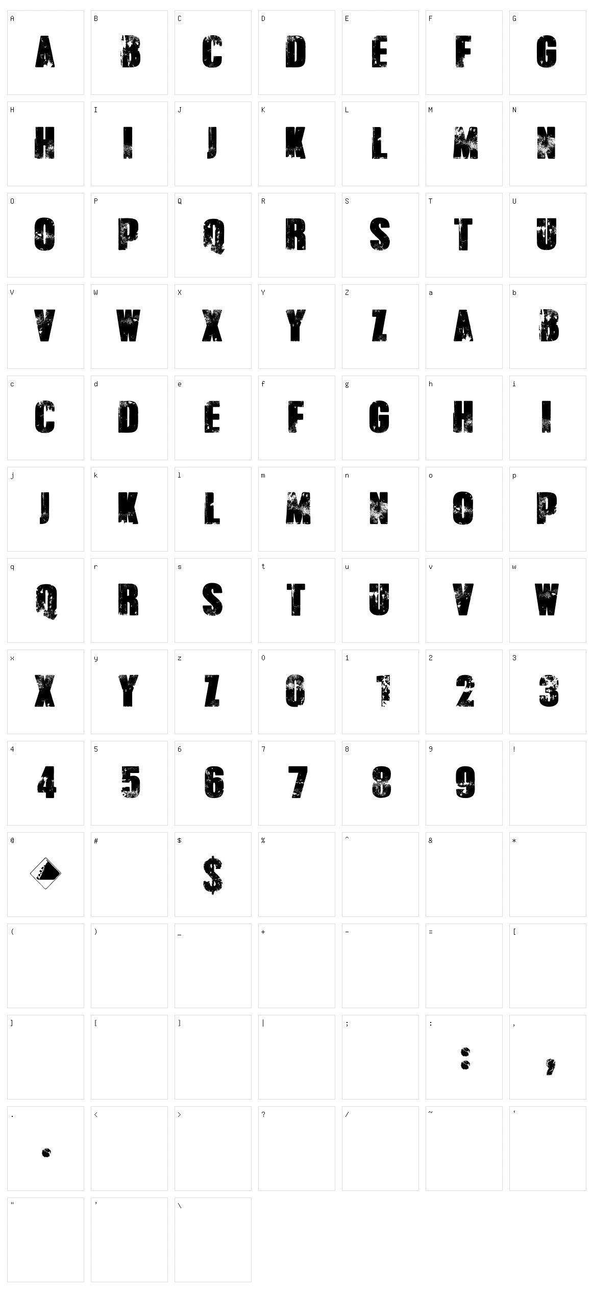 Broken Detroit Character Set
