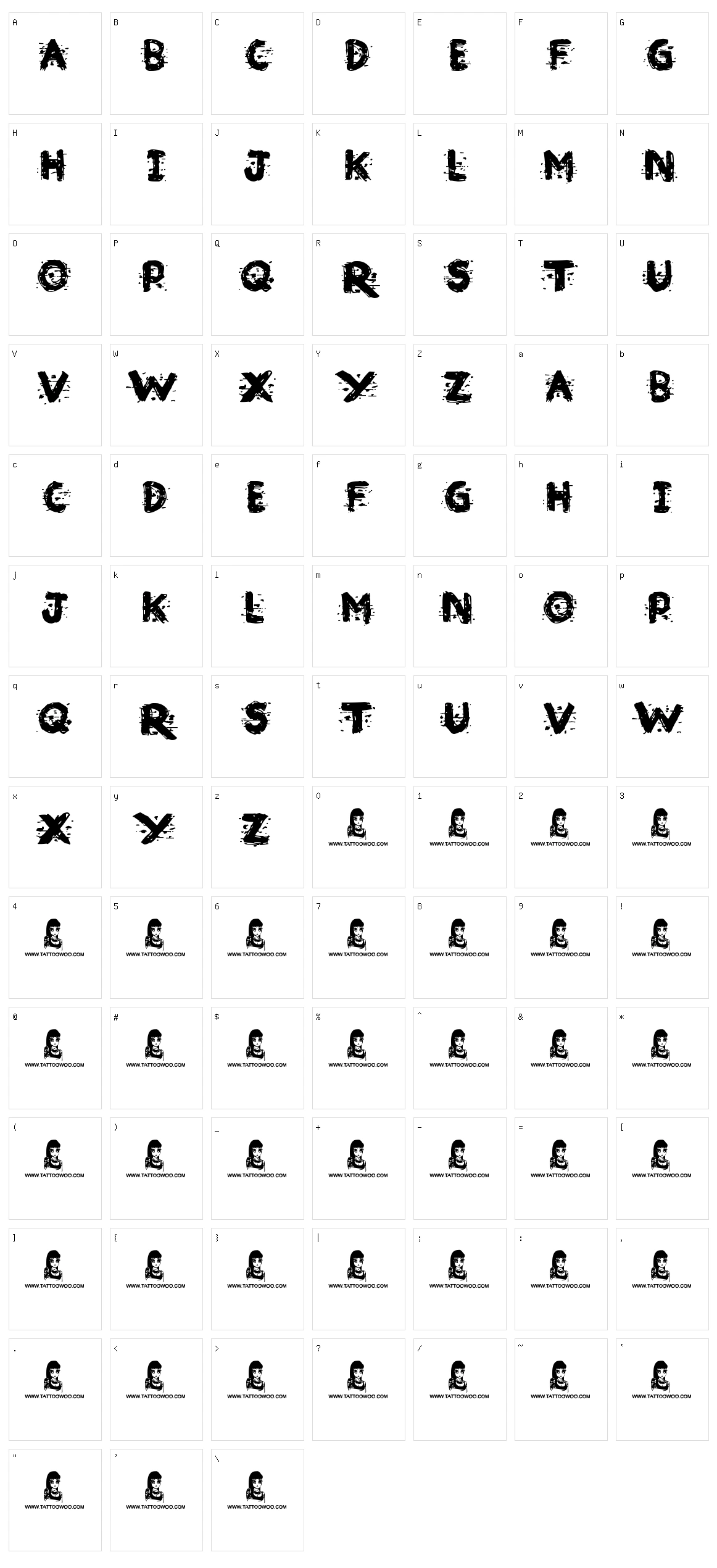 Broken Ink Character Set