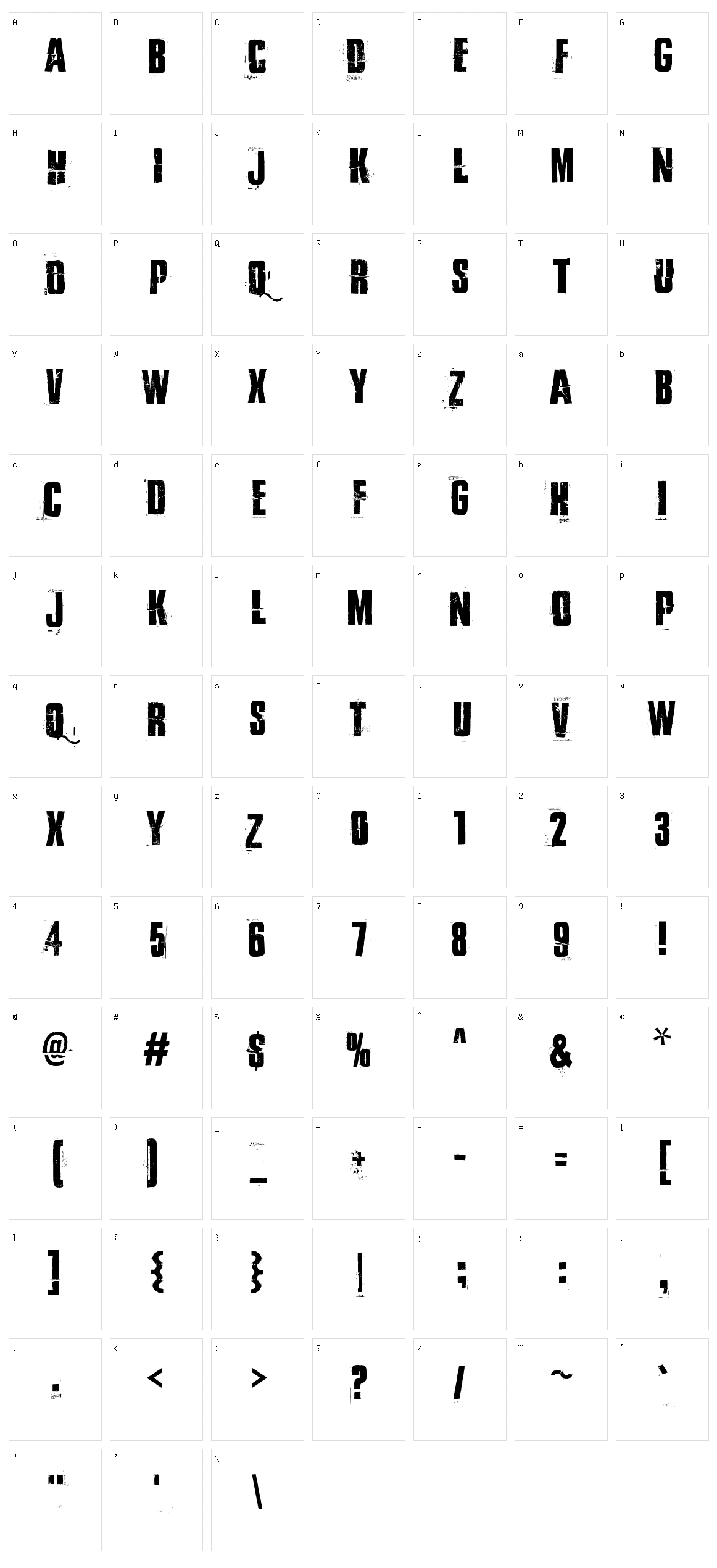 By the way Character Set