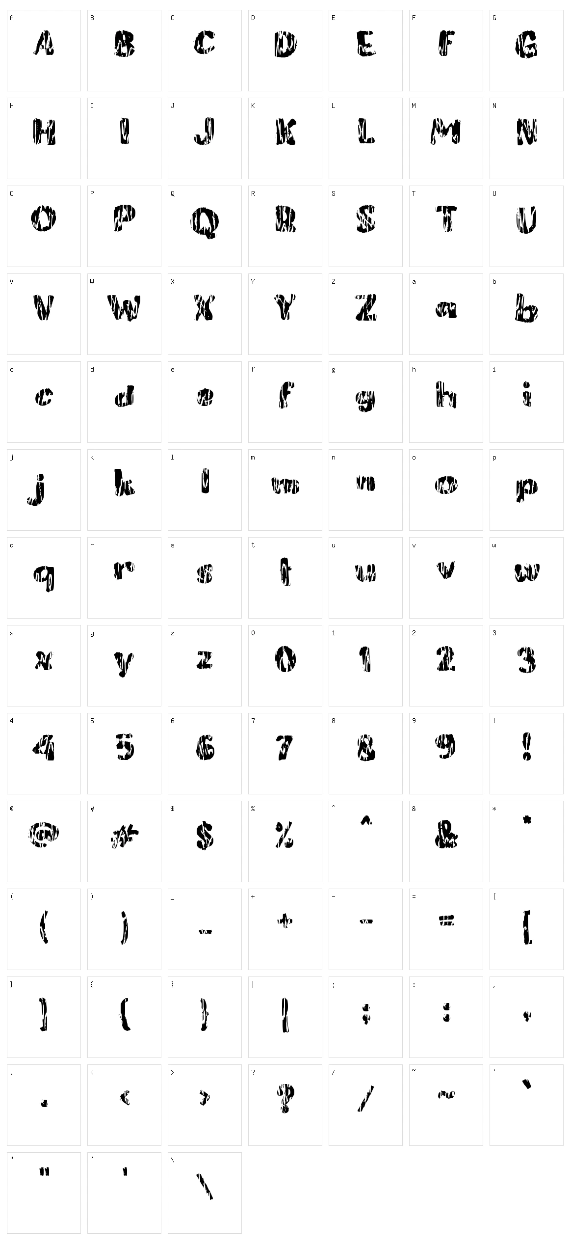 c Cengkar Character Set