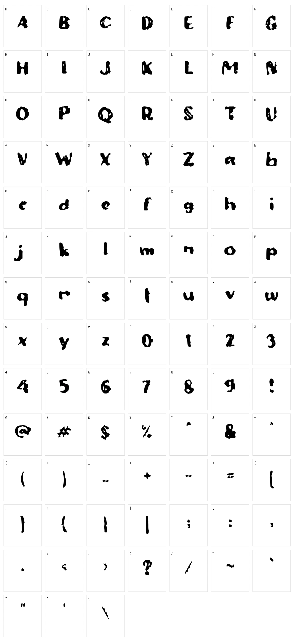 c Cerangka Character Set